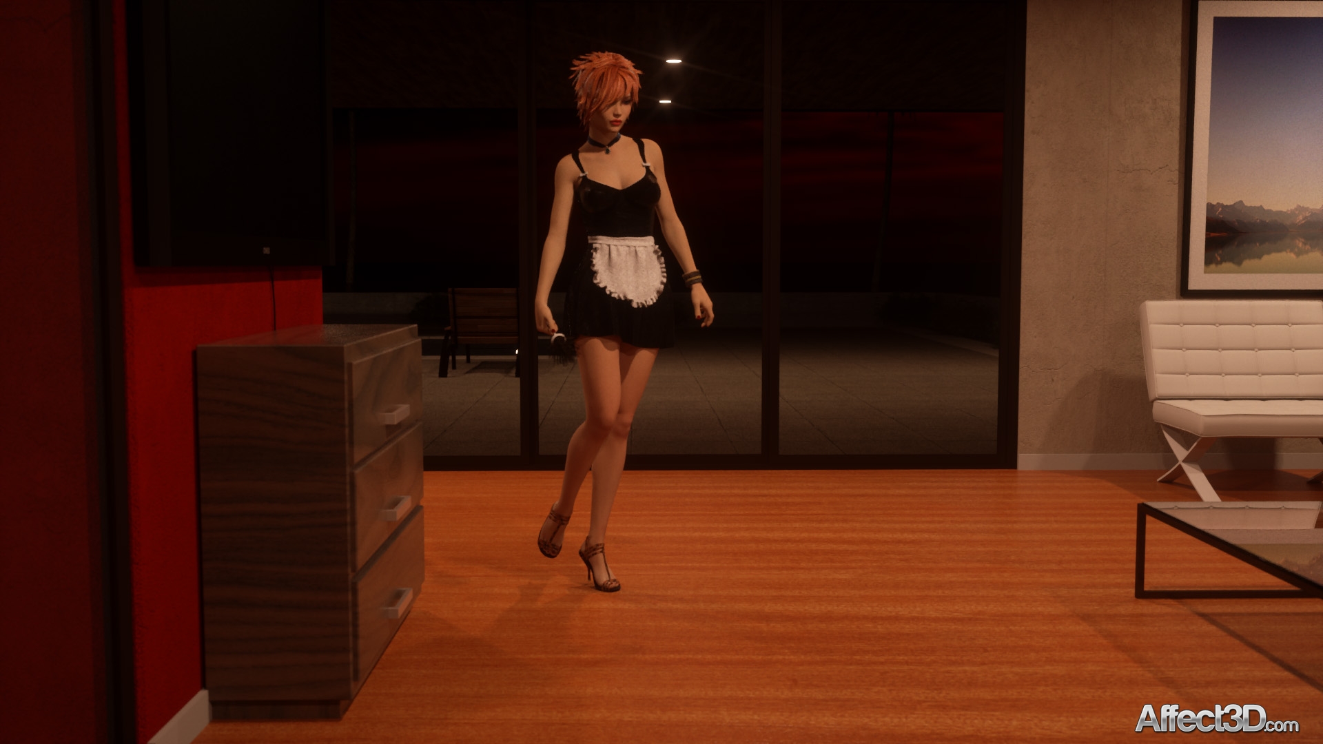 Brunette & redhead share cock for facial