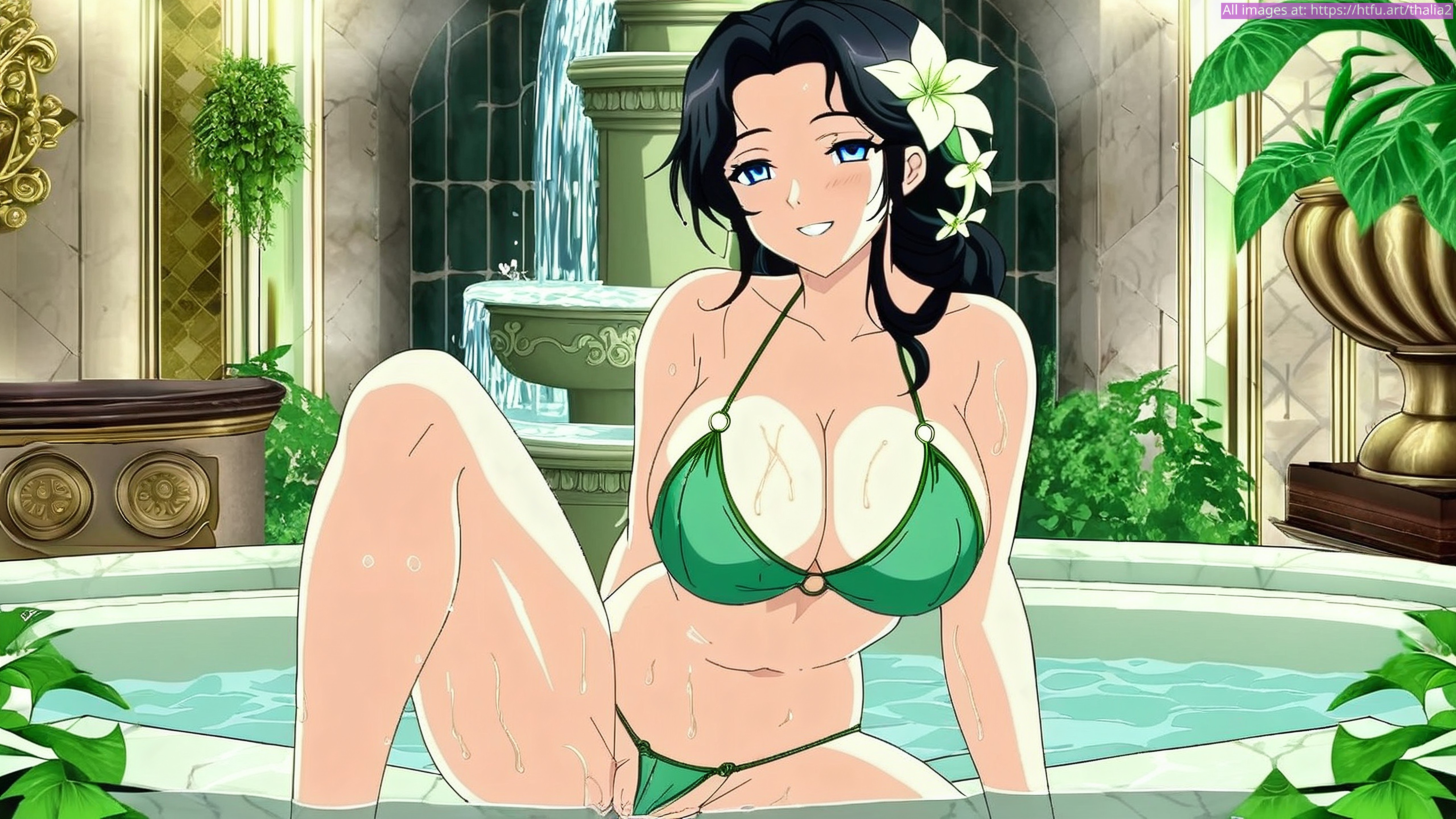 Busige Thalia genießt intensive Lust mit einem Dildo im Brunnen - Image 5