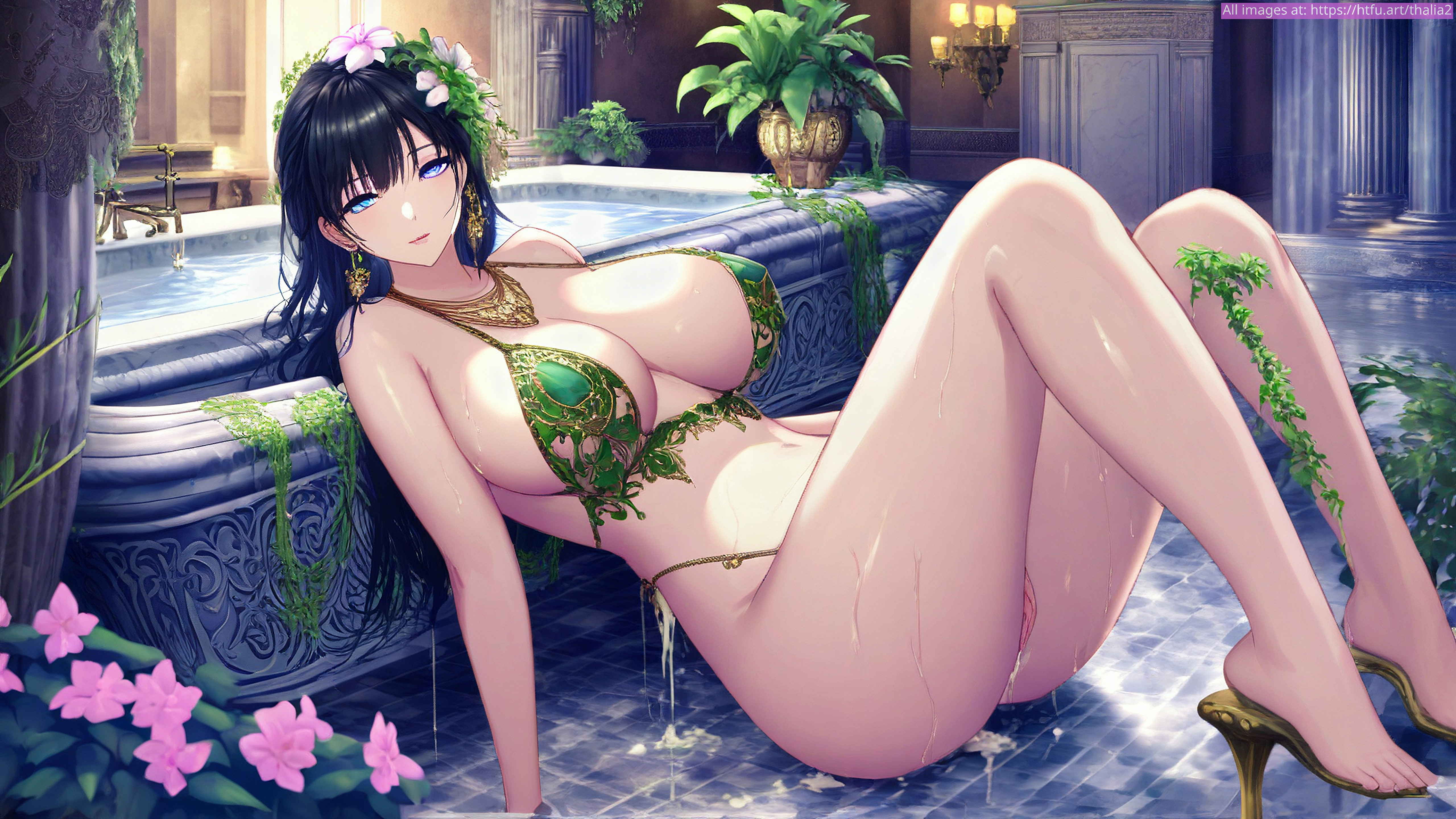 Busige Thalia genießt intensive Lust mit einem Dildo im Brunnen - Image 8