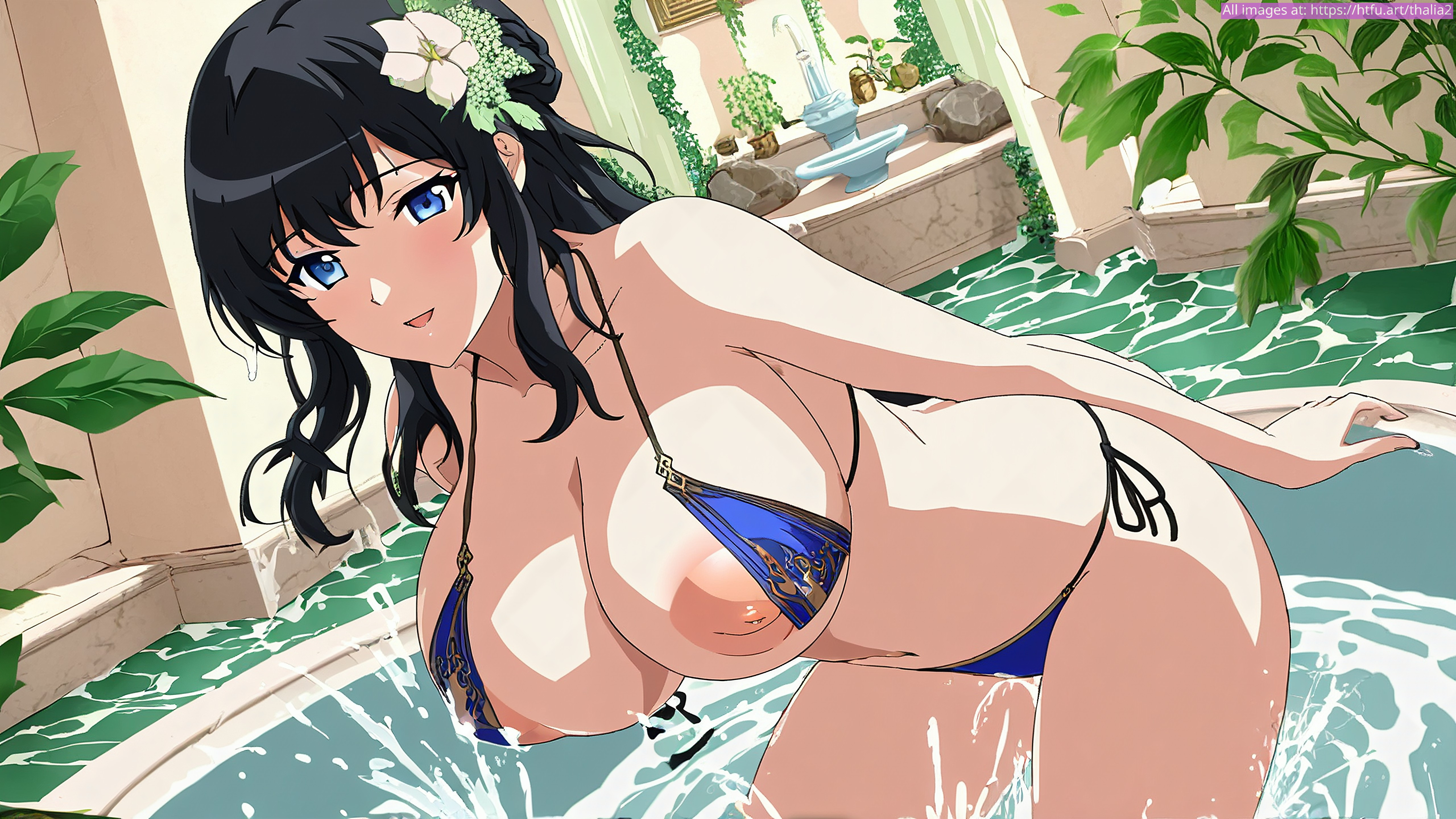 Busige Thalia genießt intensive Lust mit einem Dildo im Brunnen - Image 14