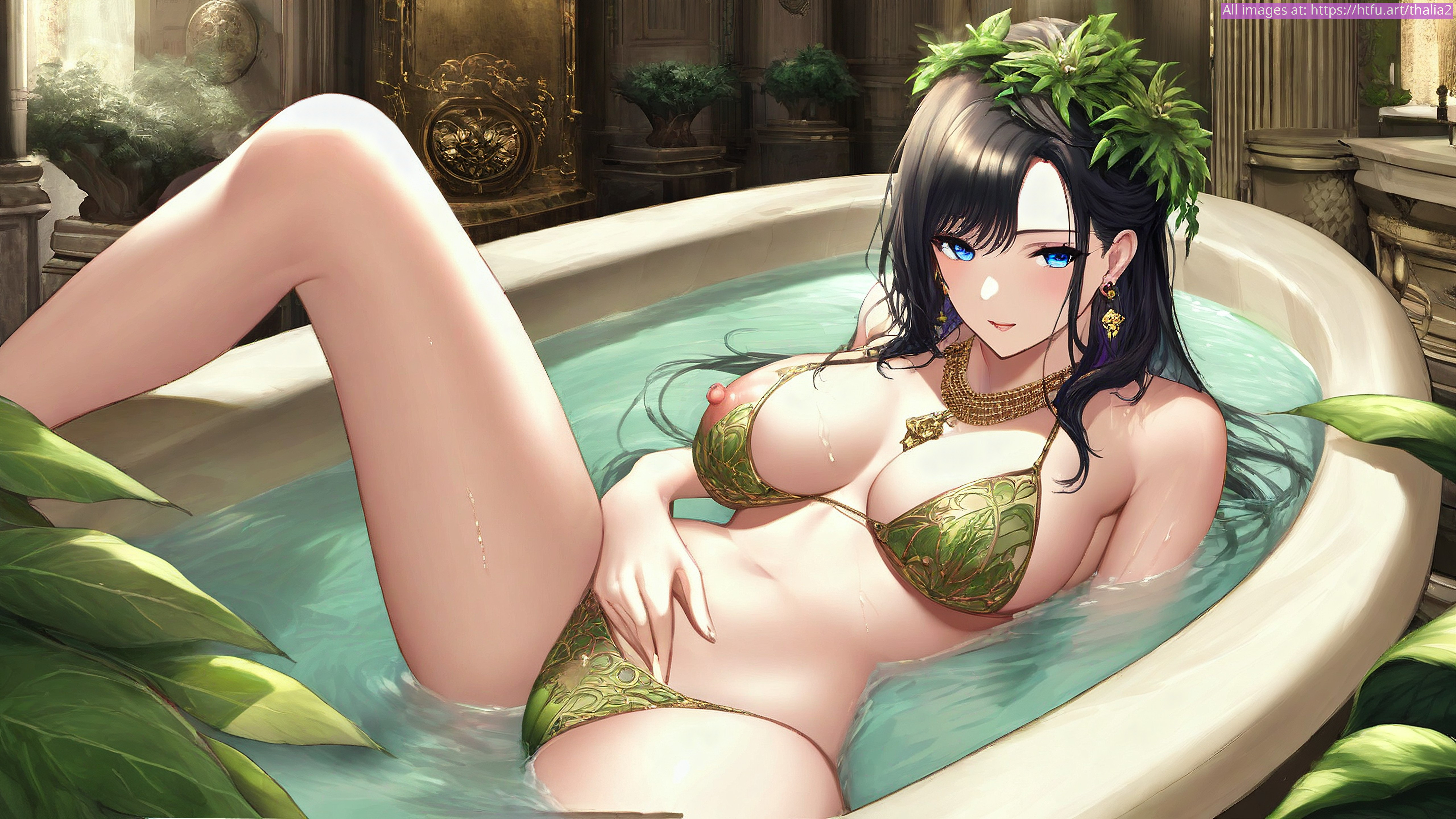 Busige Thalia genießt intensive Lust mit einem Dildo im Brunnen - Image 15