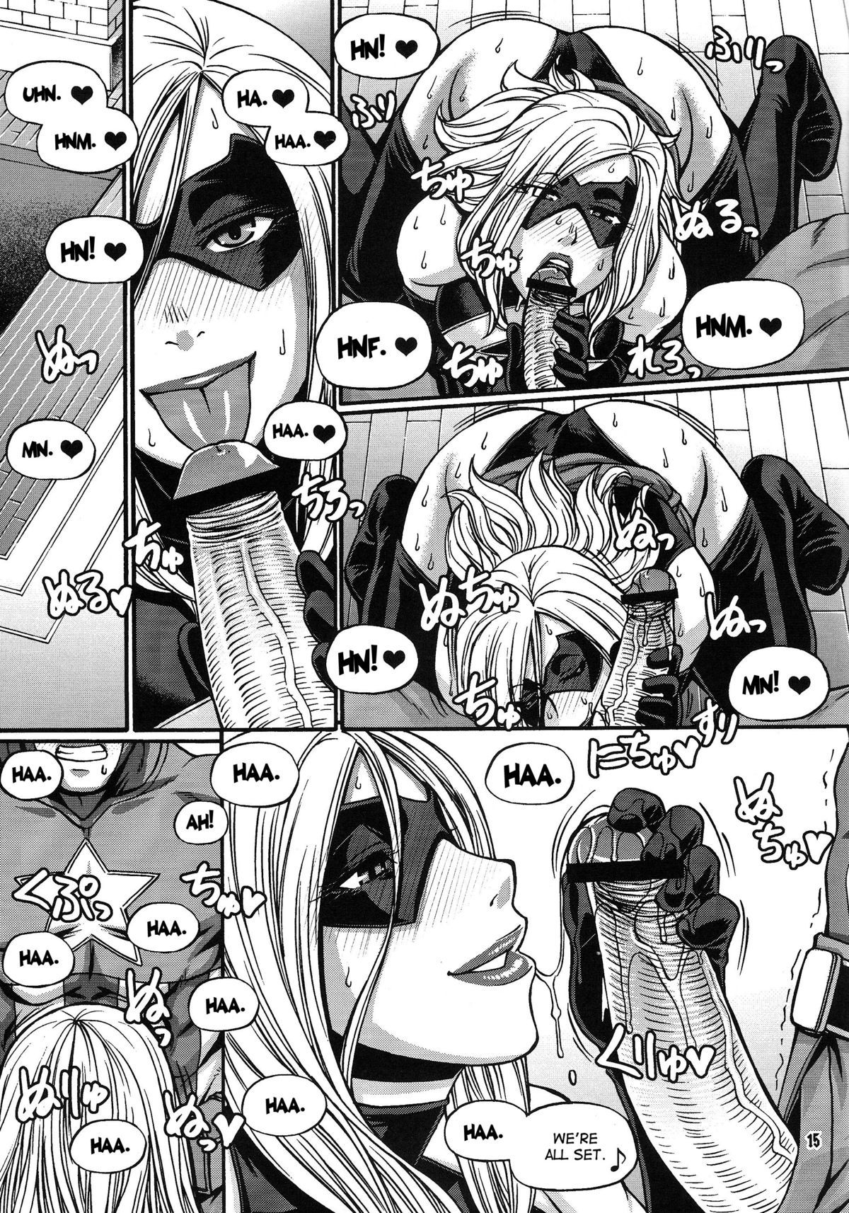 蝙蝠侠与女超女和女猎手的扶她色情三人行 - Image 13