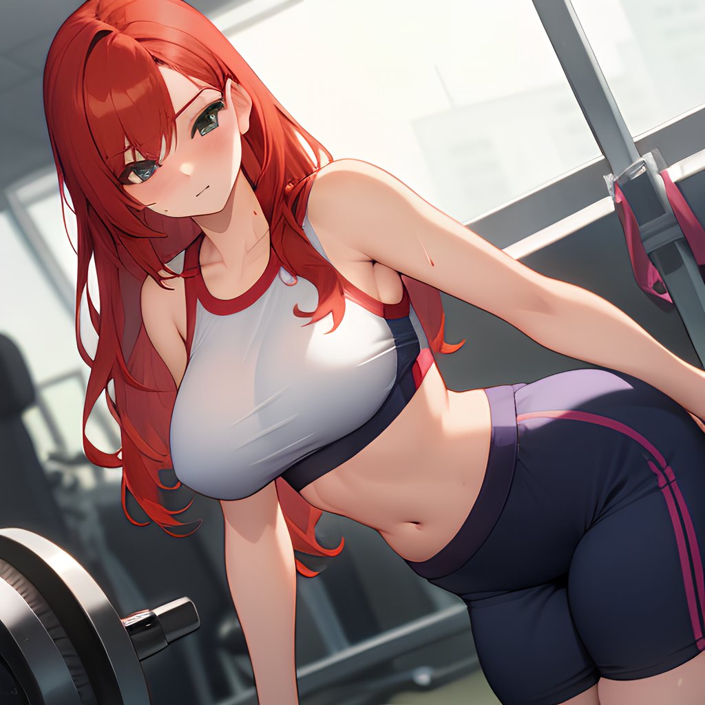 Athletische Rothaarige Schlampe harter öffentlicher Gangbang mit vielen Cumshots - Image 7