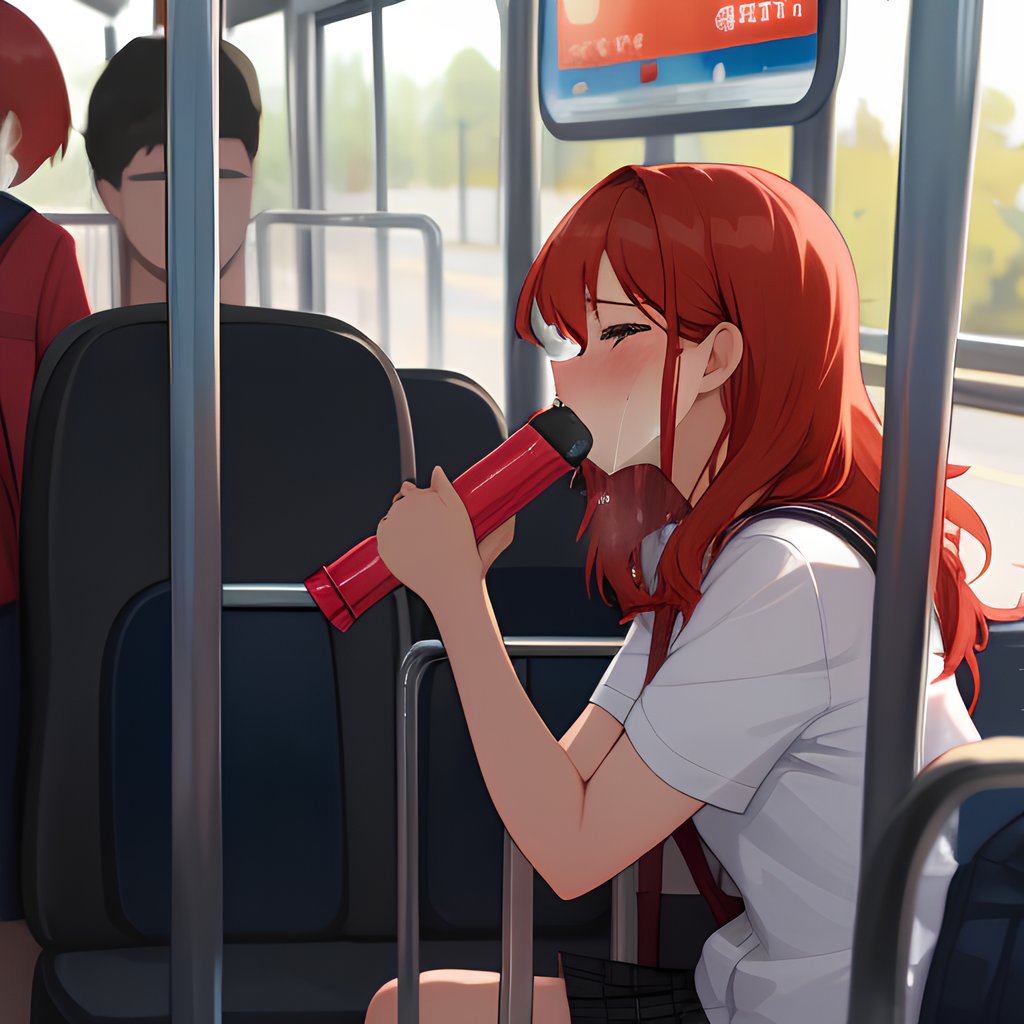 Athletische Rothaarige Schlampe harter öffentlicher Gangbang mit vielen Cumshots - Image 49