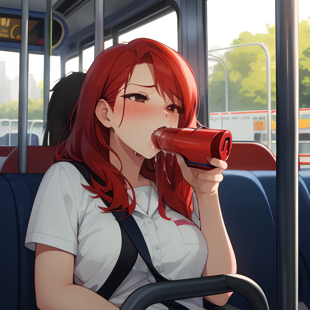 Athletische Rothaarige Schlampe harter öffentlicher Gangbang mit vielen Cumshots - Image 50