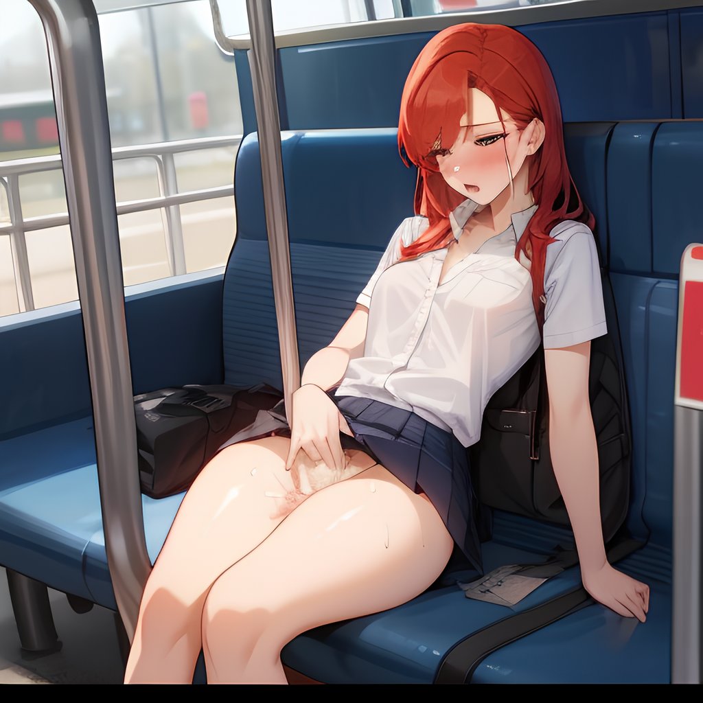 Athletische Rothaarige Schlampe harter öffentlicher Gangbang mit vielen Cumshots - Image 51