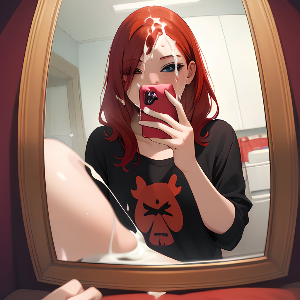 Athletische Rothaarige Schlampe harter öffentlicher Gangbang mit vielen Cumshots - Image 56