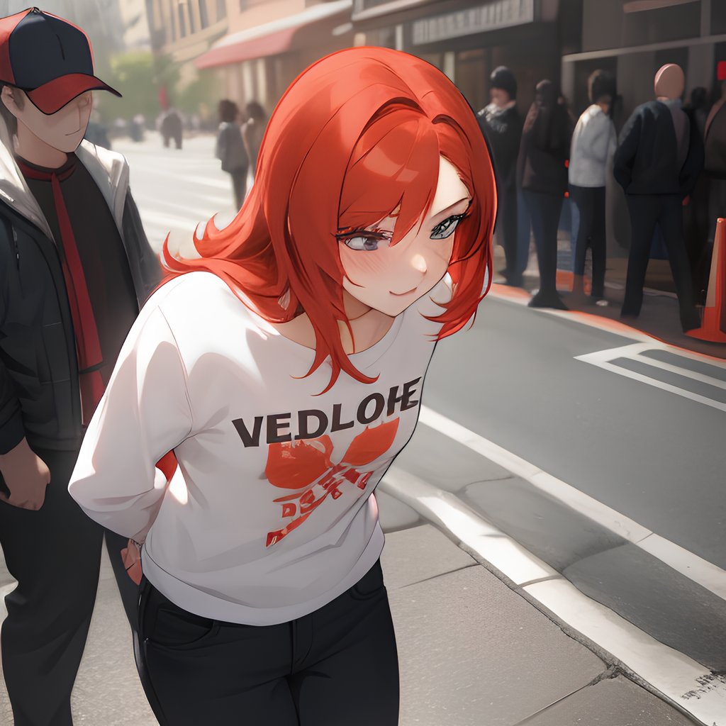 Athletische Rothaarige Schlampe harter öffentlicher Gangbang mit vielen Cumshots - Image 71