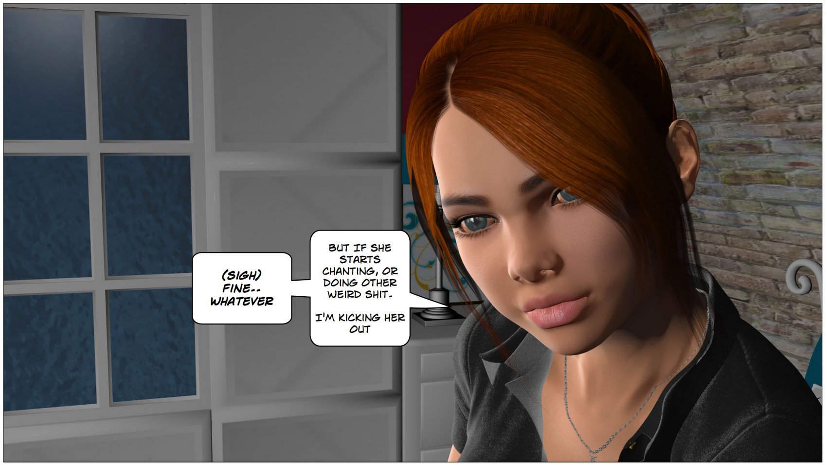 Redhead Stepsister Strapon Fucks Lesbian in 3D Comics - Image 6