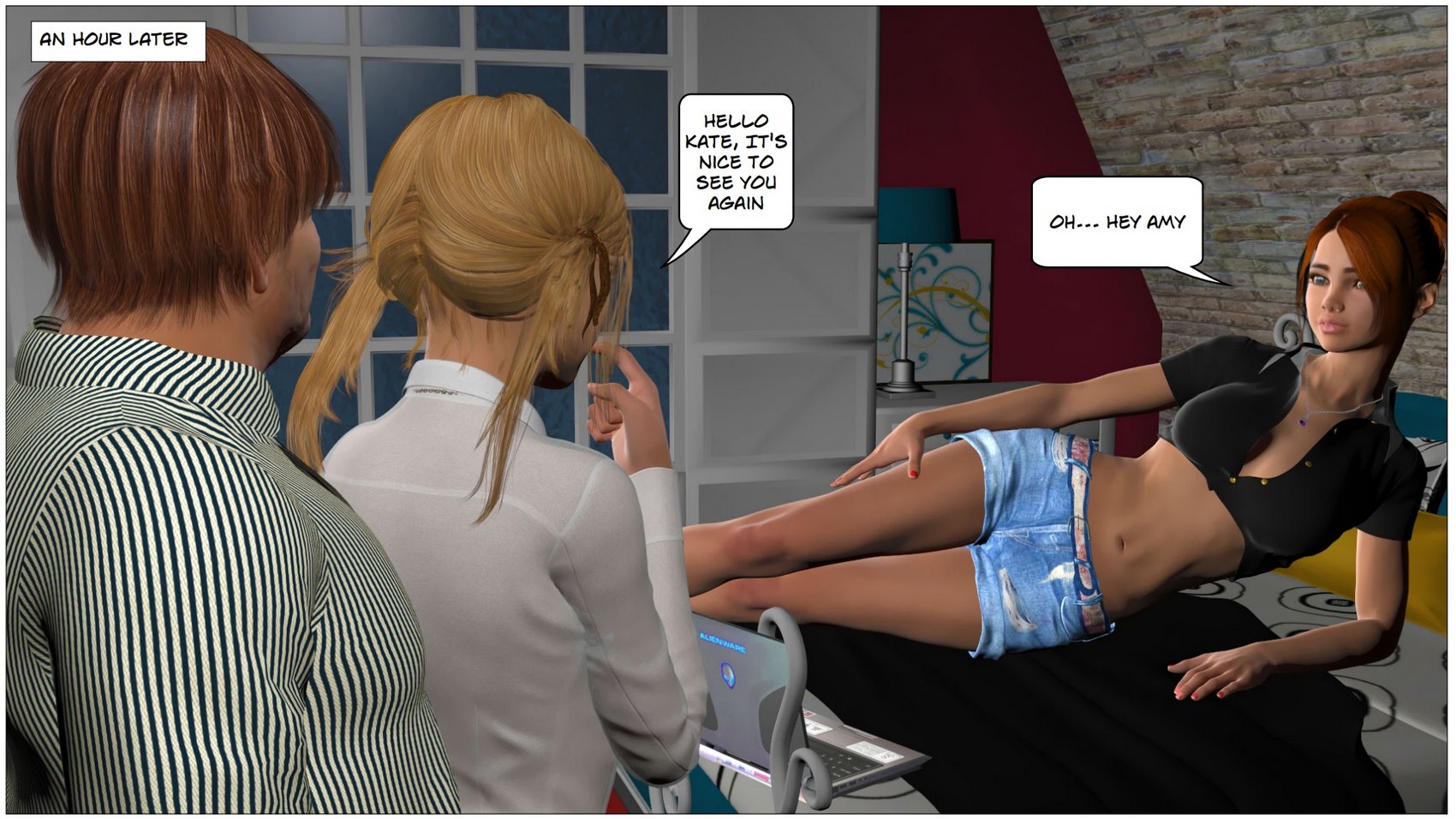 Redhead Stepsister Strapon Fucks Lesbian in 3D Comics - Image 8