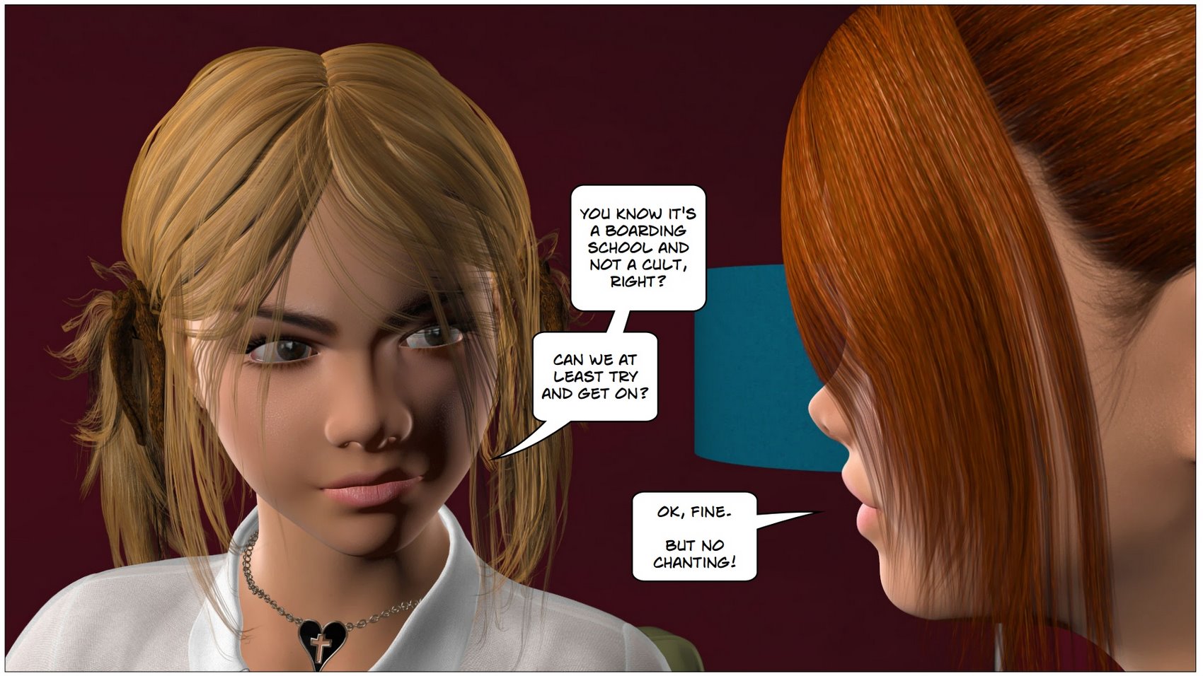 Redhead Stepsister Strapon Fucks Lesbian in 3D Comics - Image 11