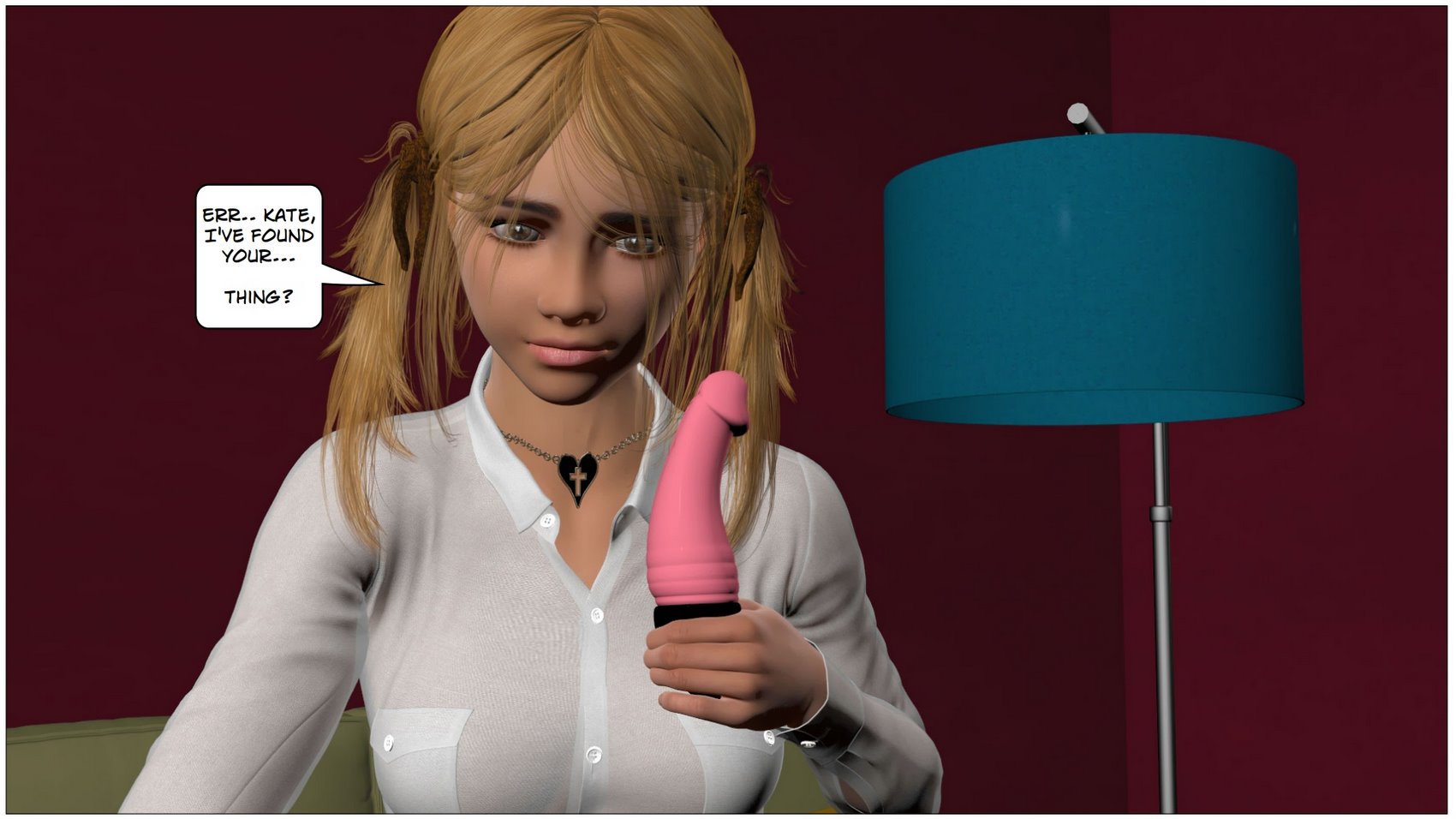 Redhead Stepsister Strapon Fucks Lesbian in 3D Comics - Image 15