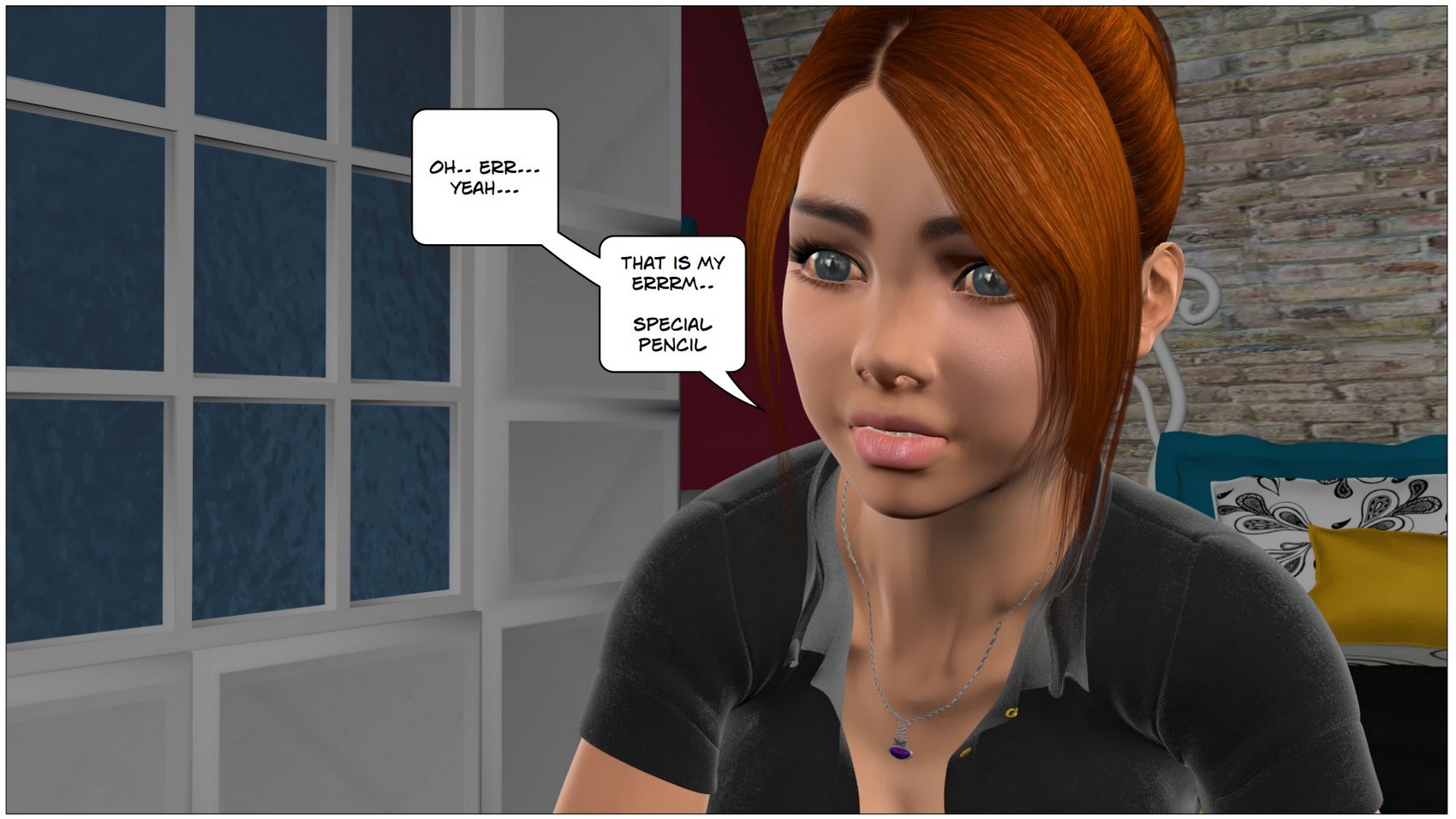 Redhead Stepsister Strapon Fucks Lesbian in 3D Comics - Image 16