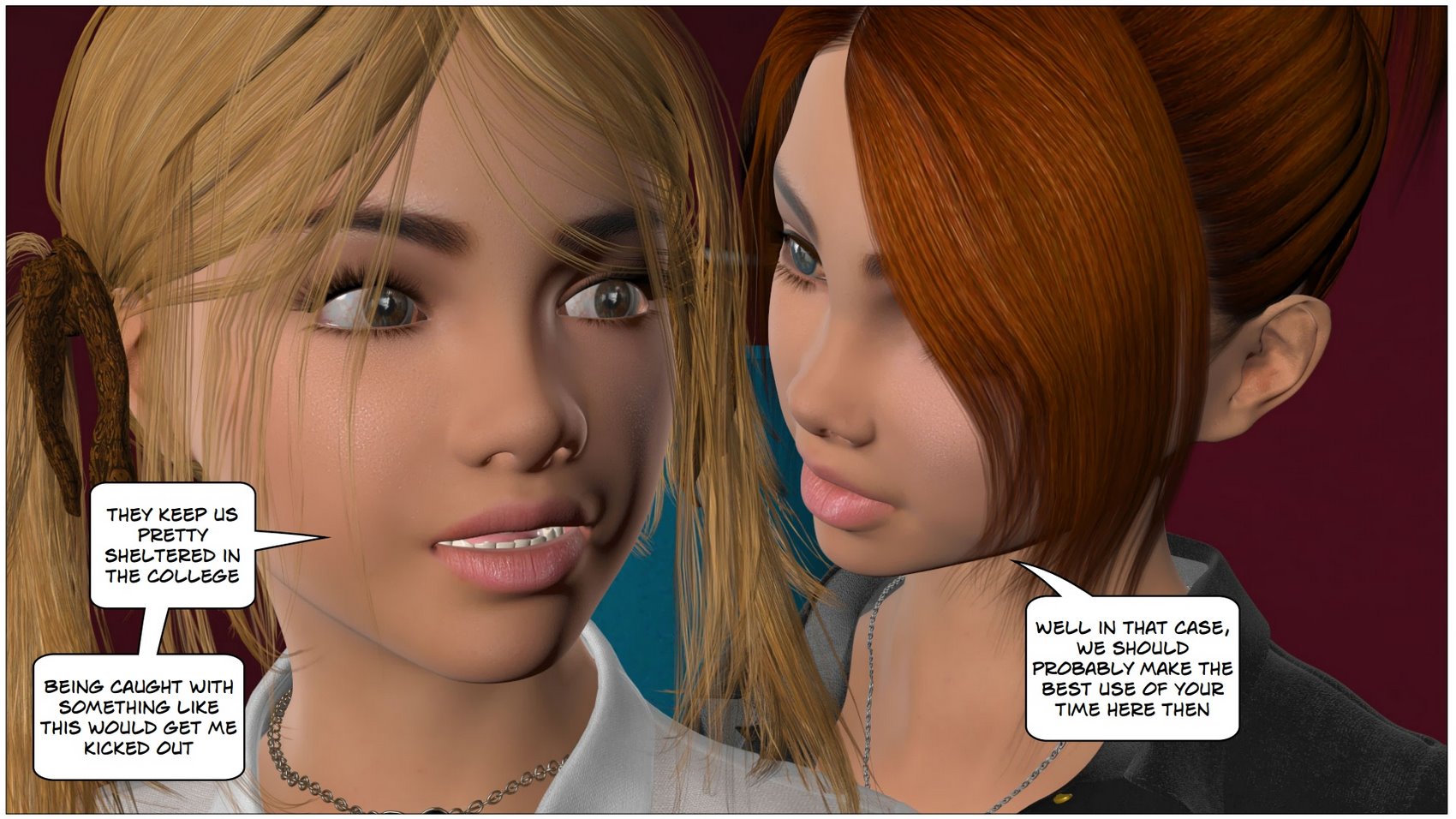 Redhead Stepsister Strapon Fucks Lesbian in 3D Comics - Image 22