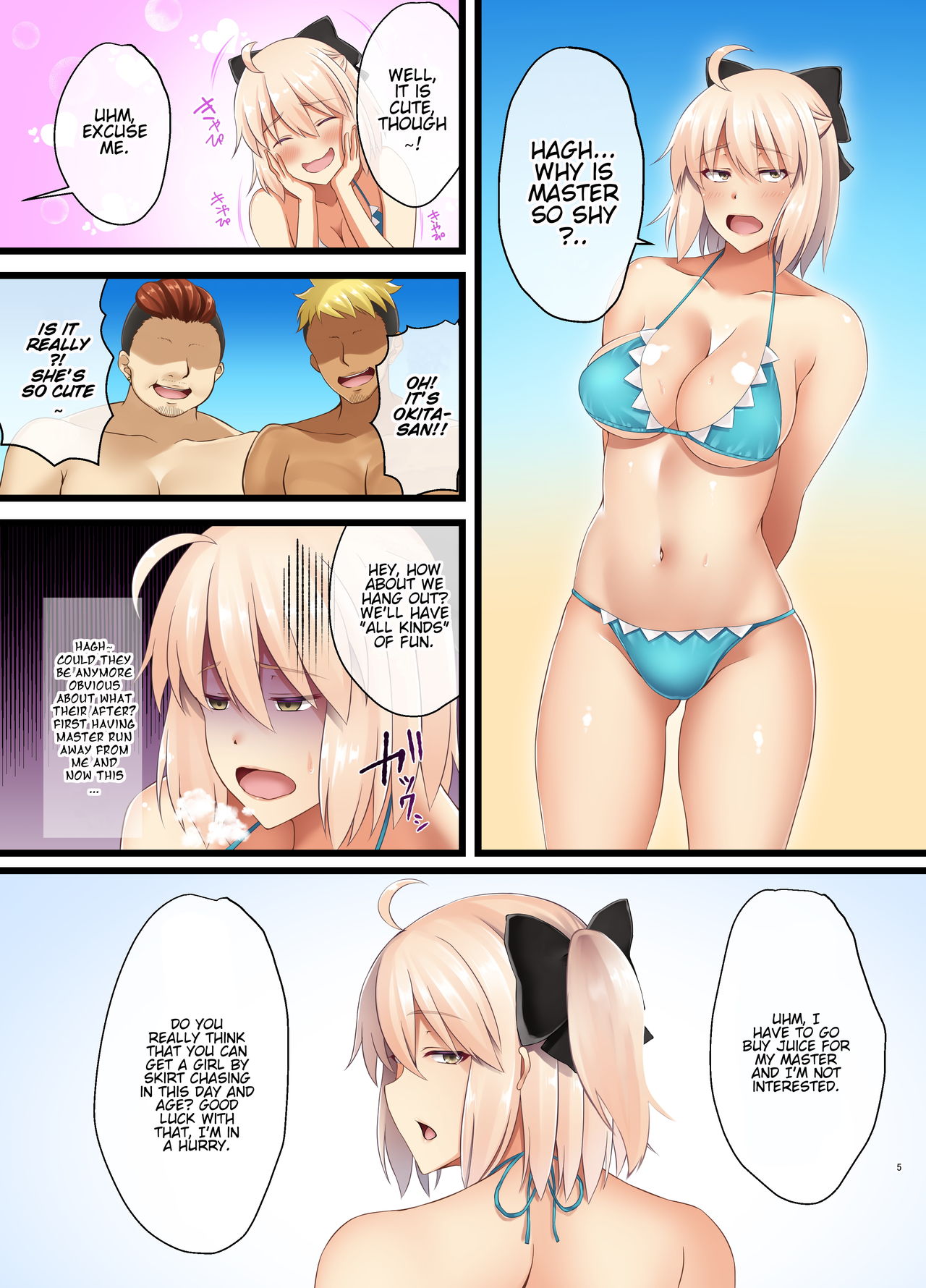 Fate Dégenérée Ordre 4 - Okita double pénétrée par deux clodos de plage - Image 4