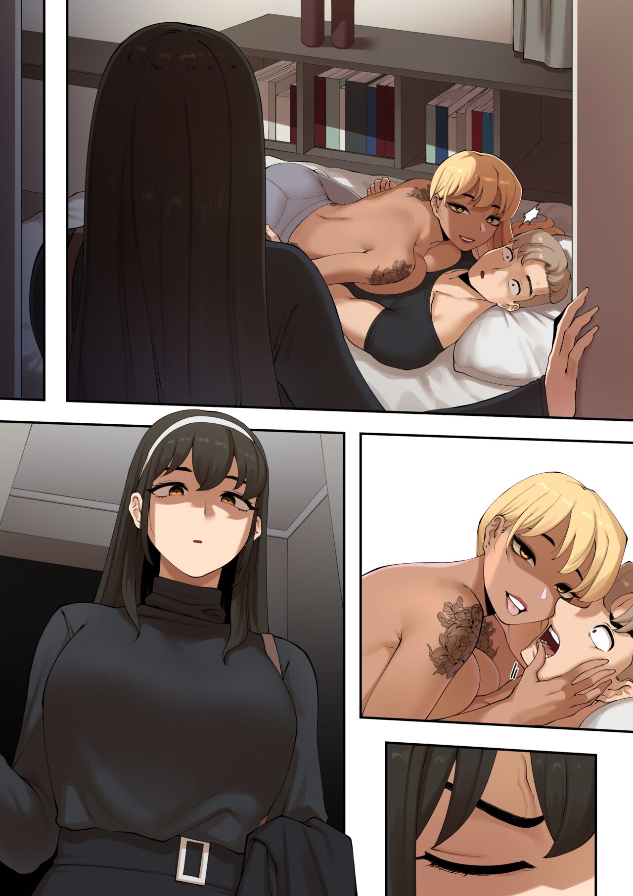 Adolescente pulpeuse et fille en legging dans un trio futanari torride - Image 31