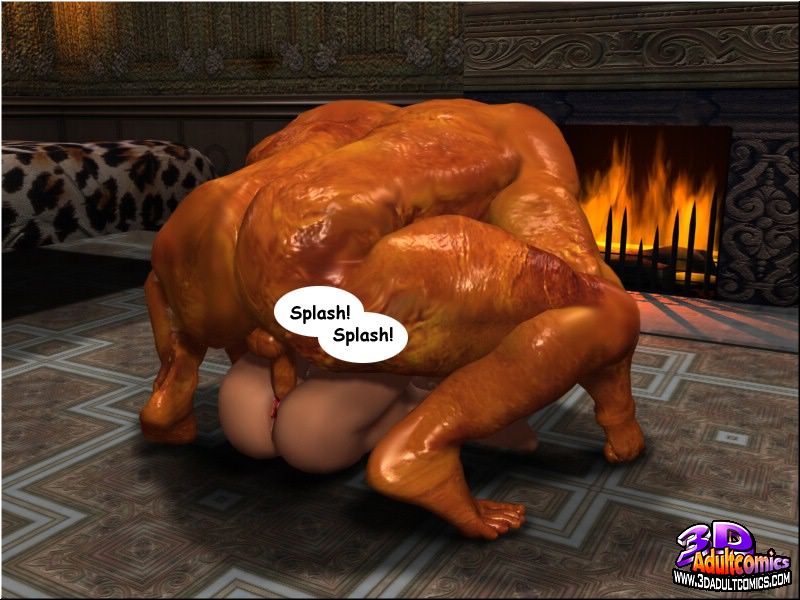 3D Quadrinhos dona de casa devastada pelo pau duro do monstro de fogo - Image 6