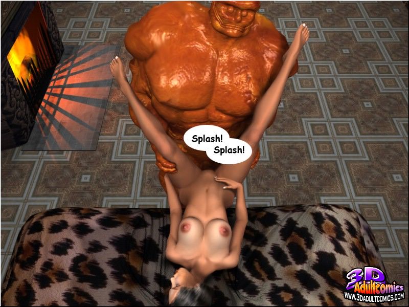 3D Quadrinhos dona de casa devastada pelo pau duro do monstro de fogo - Image 15