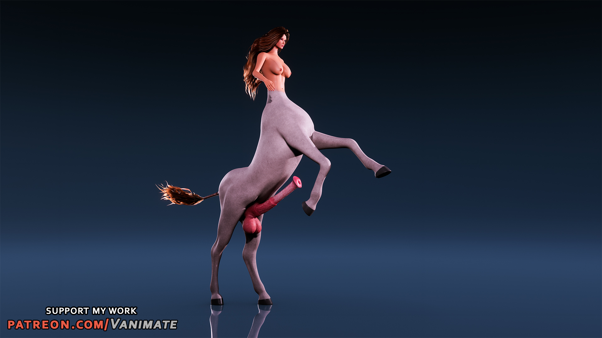 Возбуждённая футанари-кентаурка хвастается огромным членом и пиздой - Image 2