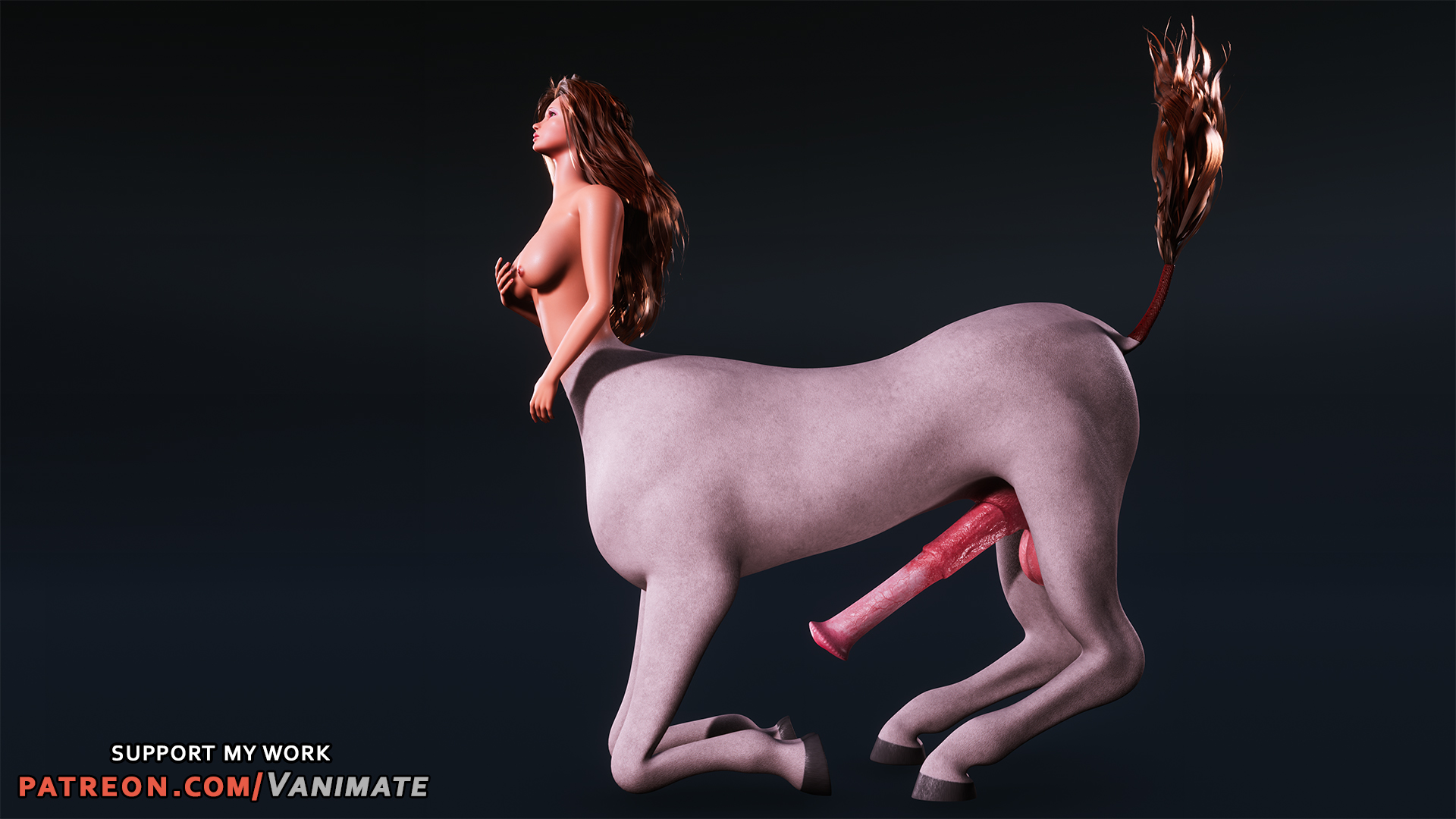 Возбуждённая футанари-кентаурка хвастается огромным членом и пиздой - Image 7