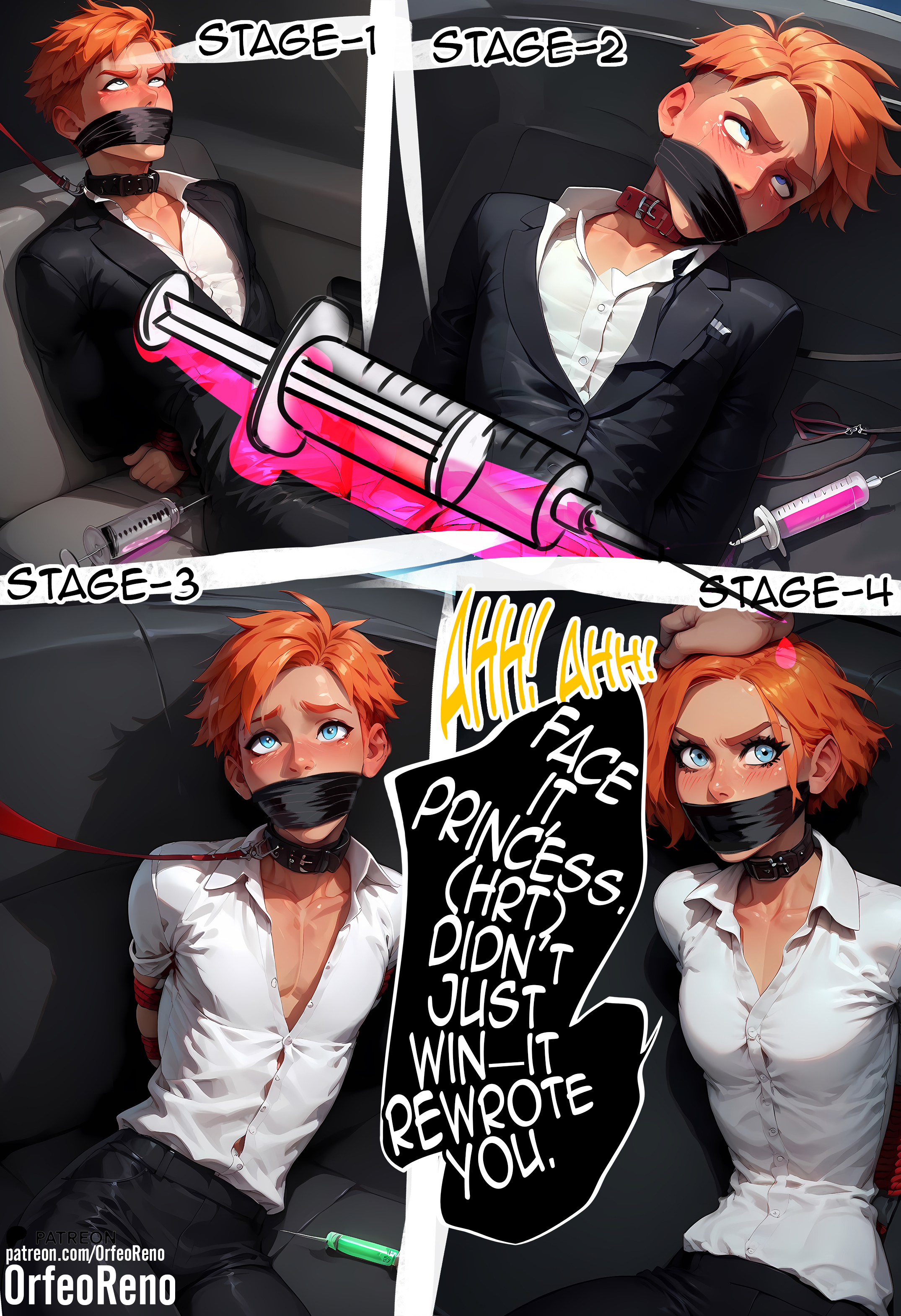 Sissy feminizado futanari após reprogramação anal