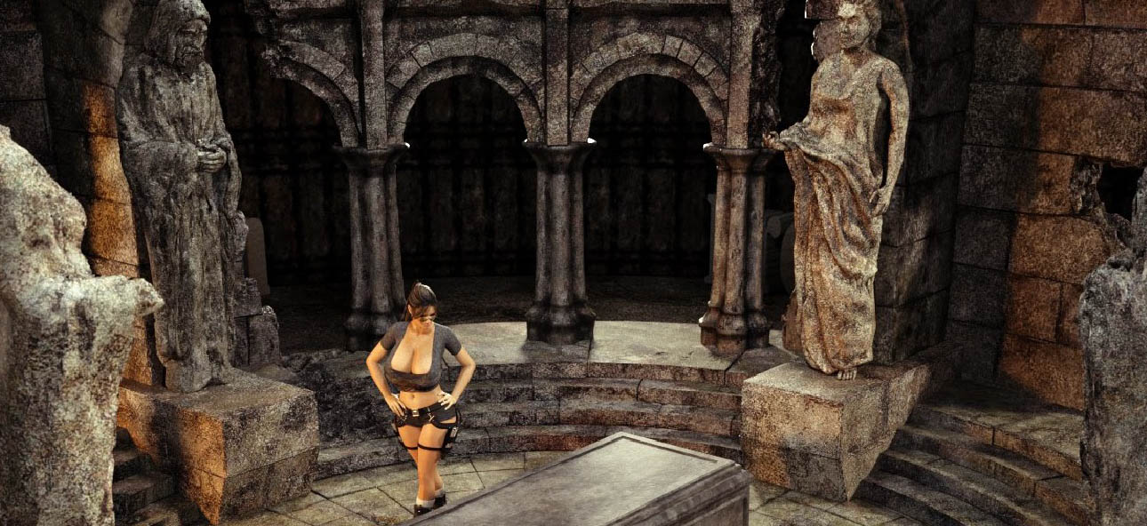 डंगन मॉन्स्टर माउथ-फक्स ह्यूज-टिट्स लारा क्रॉफ्ट - Image 6