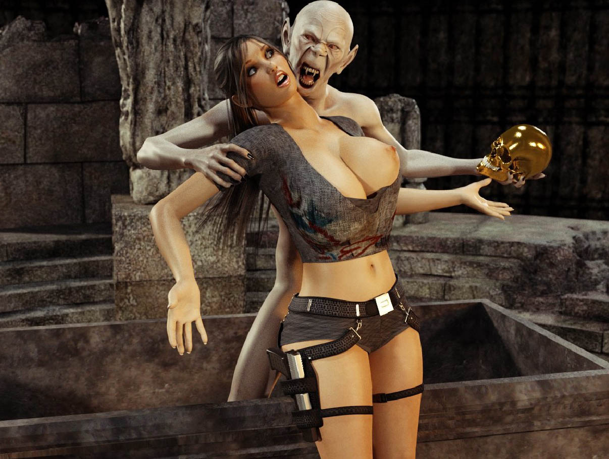 डंगन मॉन्स्टर माउथ-फक्स ह्यूज-टिट्स लारा क्रॉफ्ट - Image 11