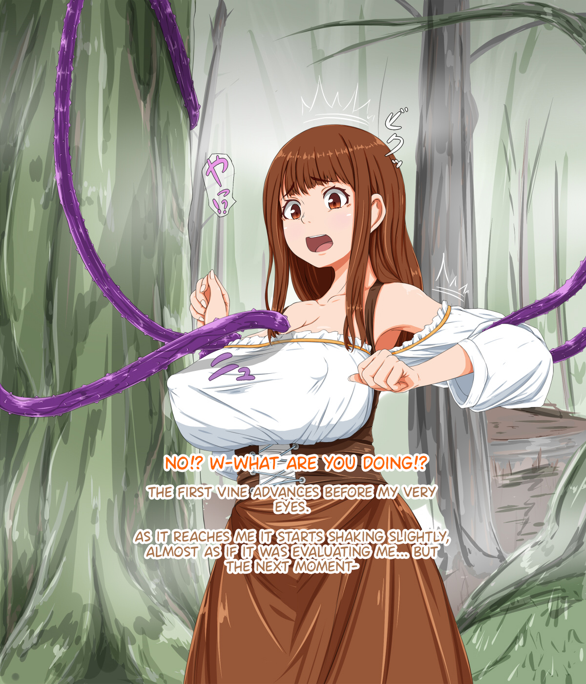 Brünette Schülerin mit großen Brüsten Tentakel Futanari Ecchi Wald Gruppensex - Image 7