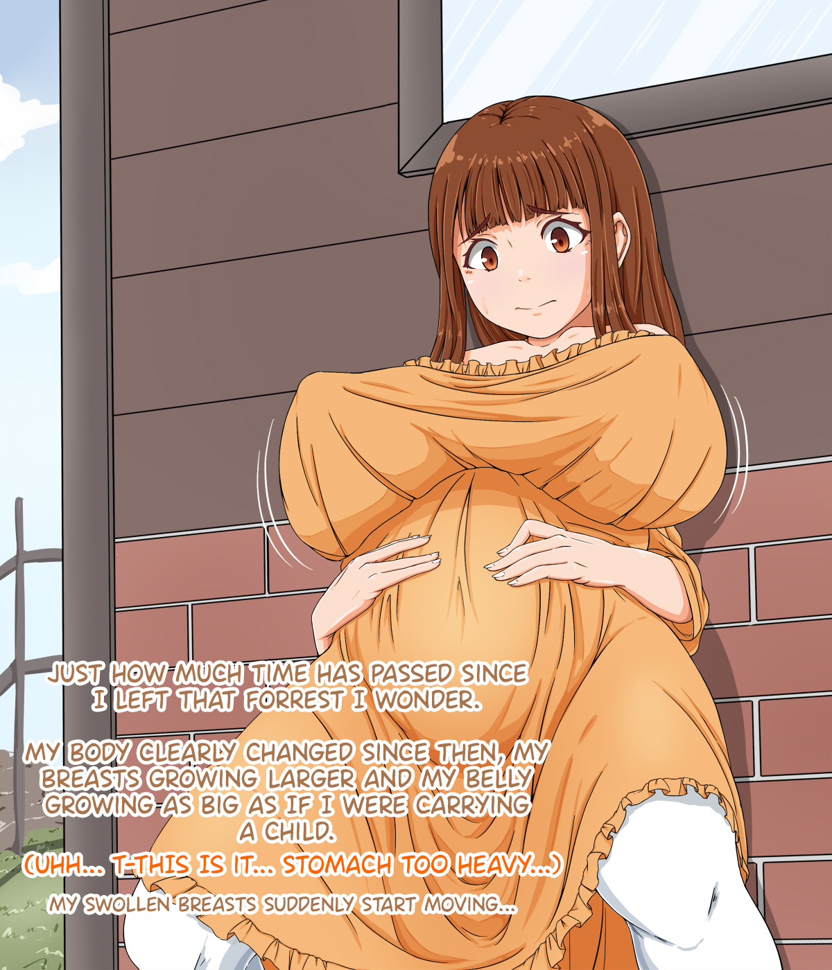 Brünette Schülerin mit großen Brüsten Tentakel Futanari Ecchi Wald Gruppensex - Image 92