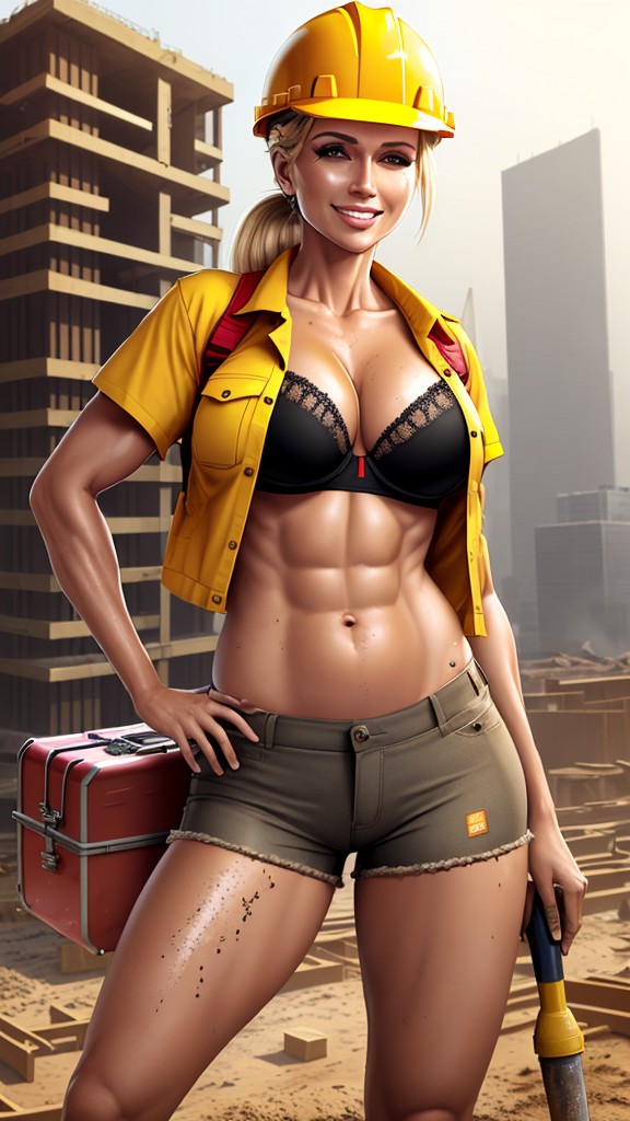 Chicas musculosas de construcción lucen abdominales marcados - Image 12