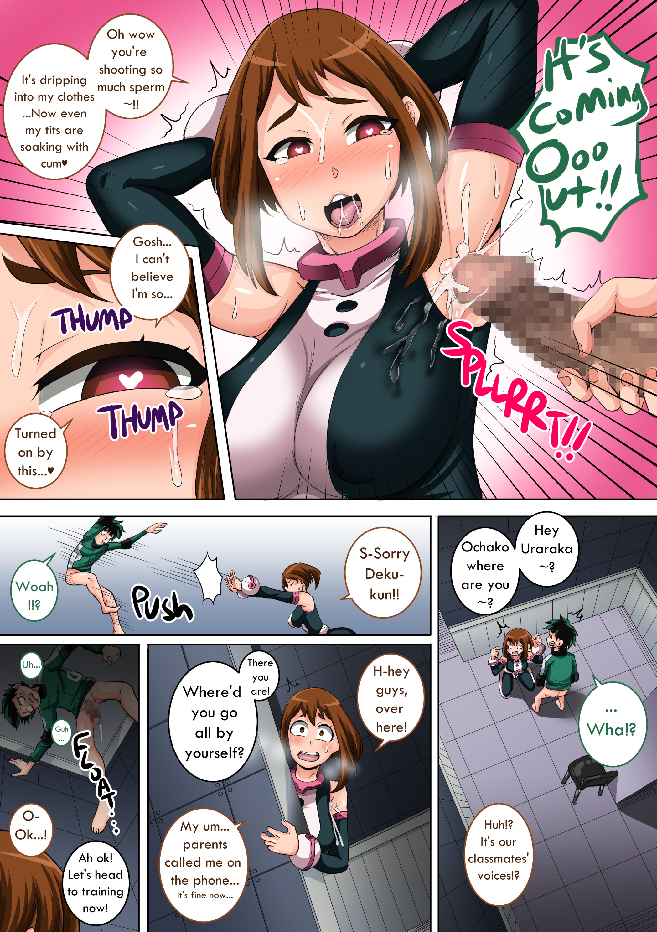 Uraraka chupa a Deku en Mi Harem Academia - Image 30