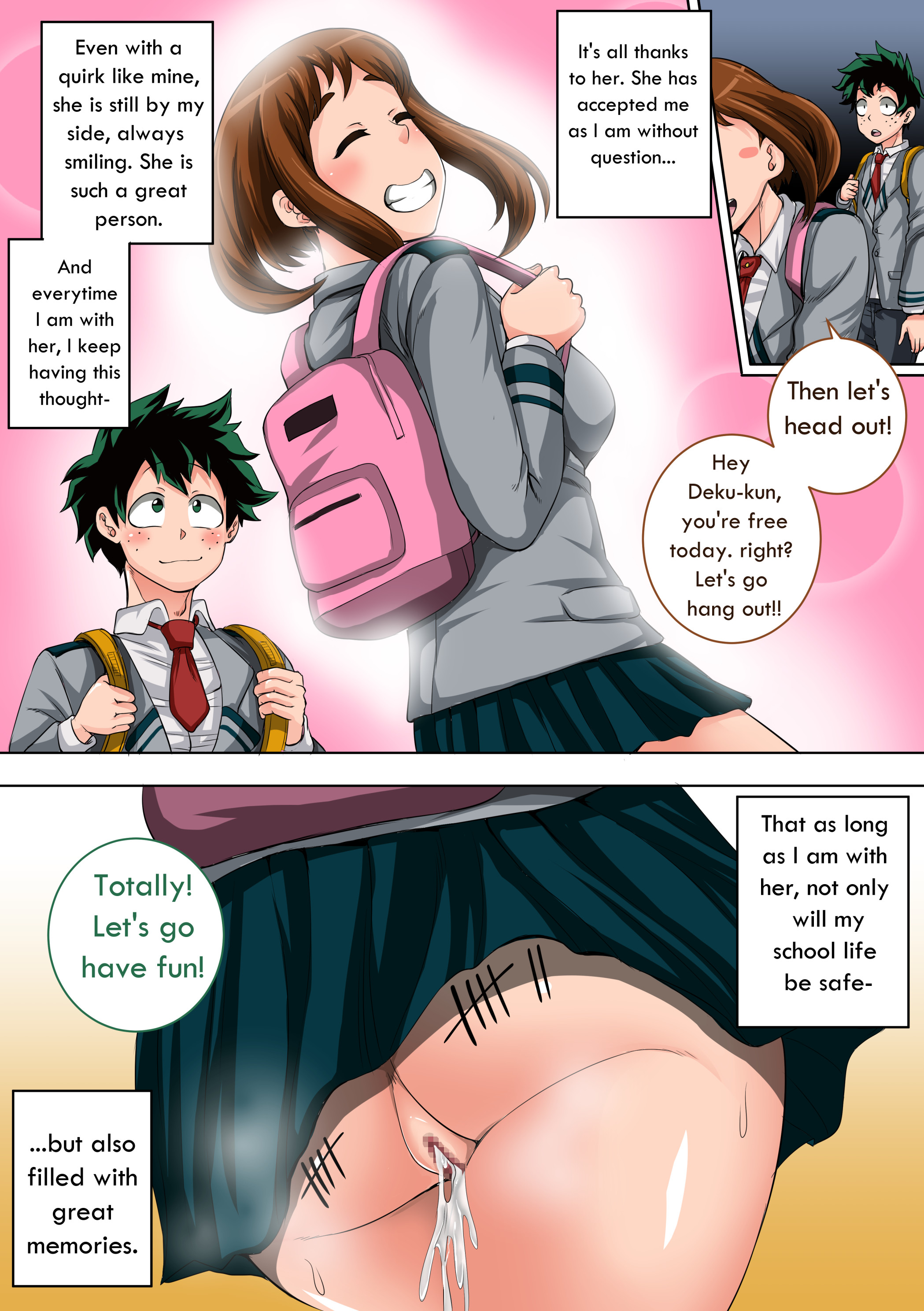 Uraraka chupa a Deku en Mi Harem Academia - Image 53