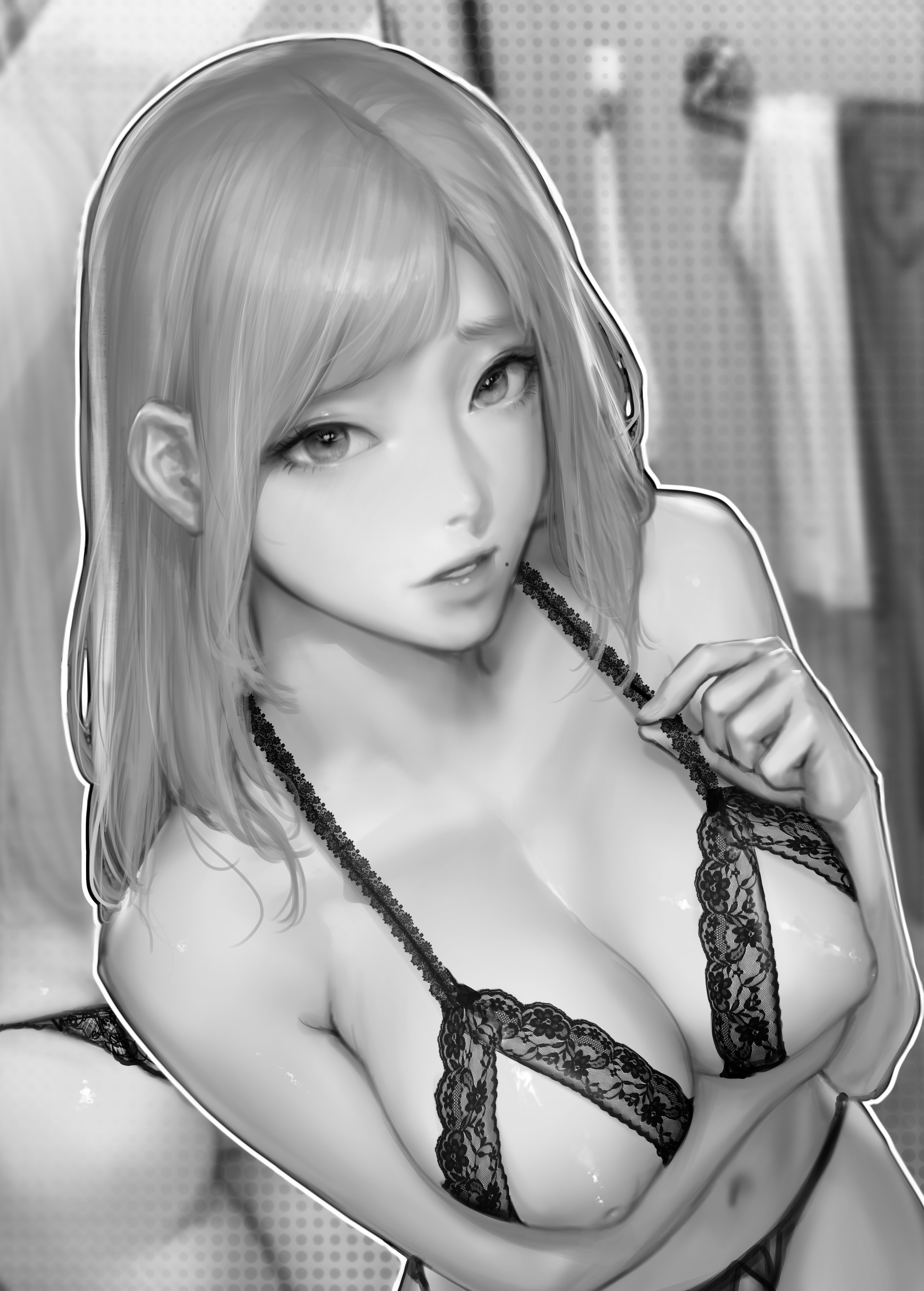 Ревнивая жена в нижнем белье трахается в примерочной — хентай додзинси - Image 2