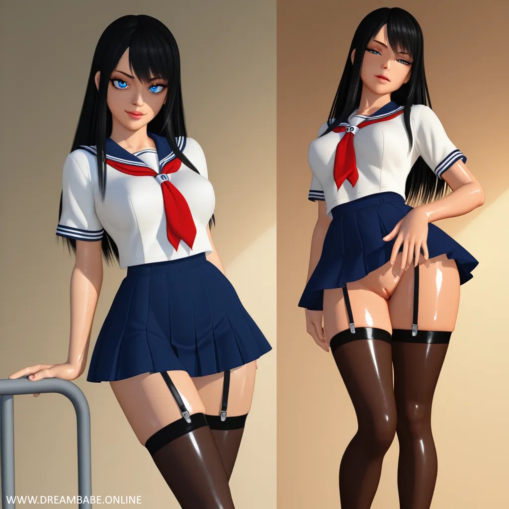 Estudiante pequeña se inclina, muestra su coño afeitado - Image 2