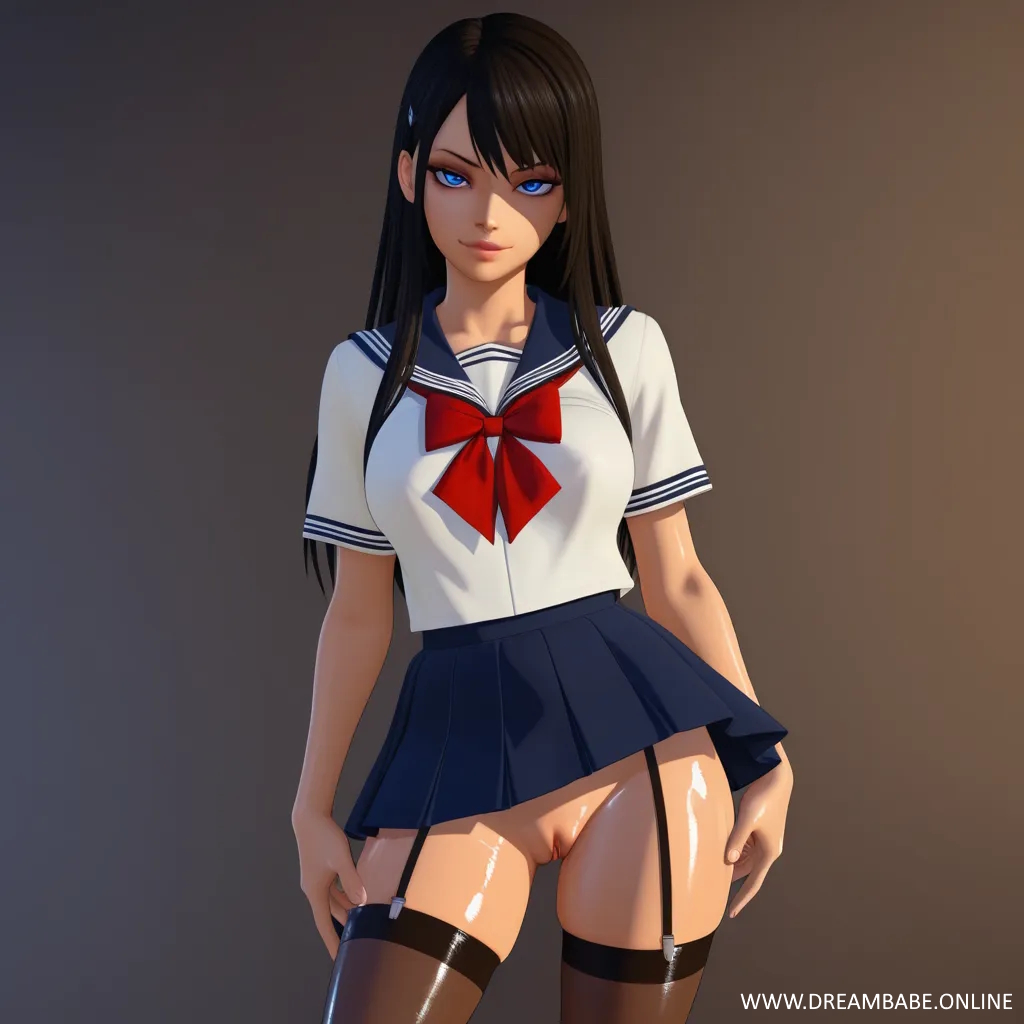 Estudiante pequeña se inclina, muestra su coño afeitado - Image 5