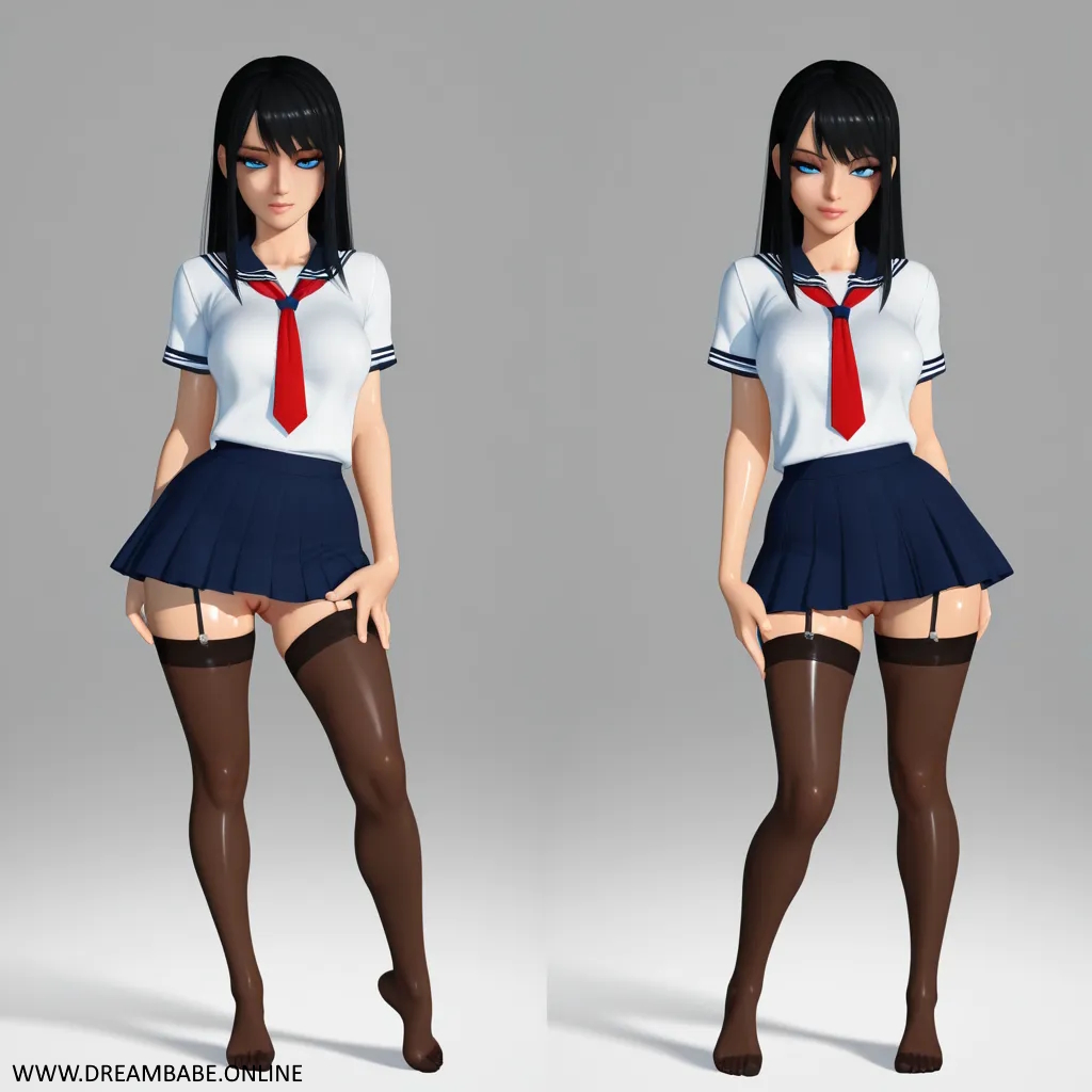 Estudiante pequeña se inclina, muestra su coño afeitado - Image 7