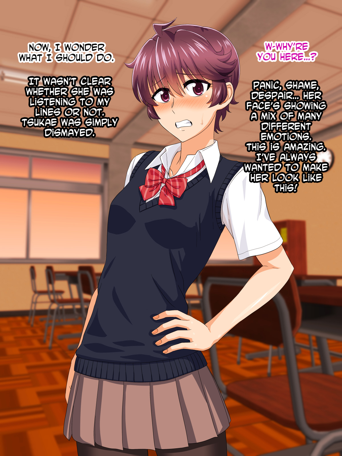 Petite adolescente en corset salle de classe sexe de nichon - Image 12