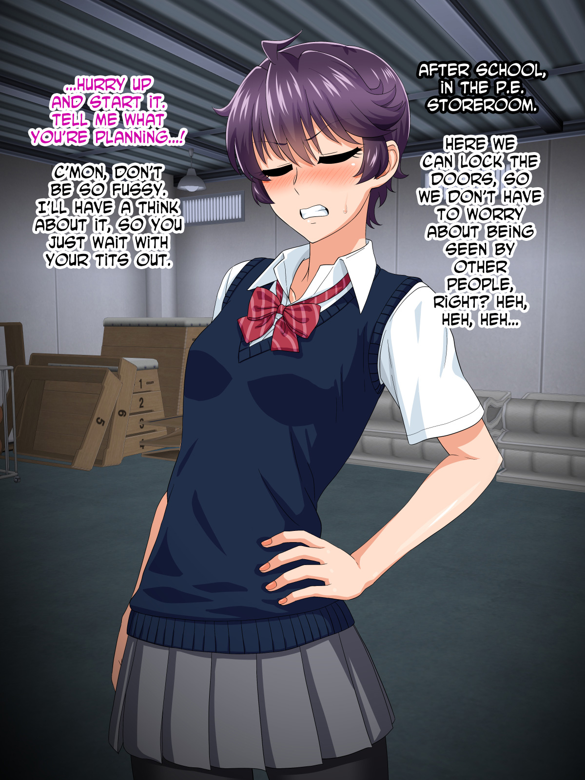 Petite adolescente en corset salle de classe sexe de nichon - Image 27