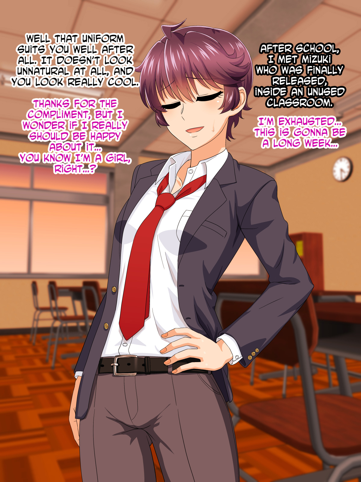 Petite adolescente en corset salle de classe sexe de nichon - Image 131