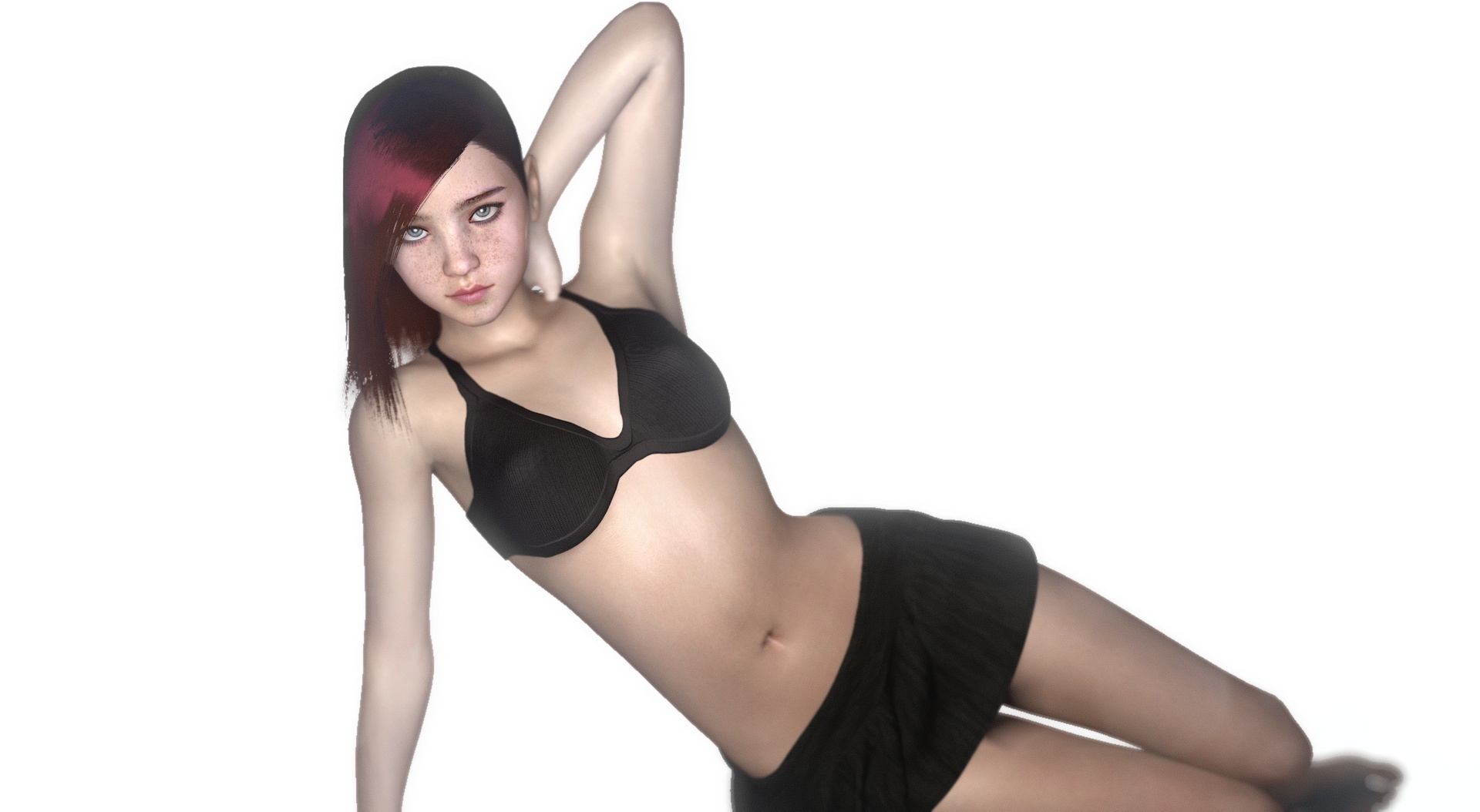 3D सेक्सी लाल बालों वाली किशोरी यथार्थवादी शैली में - Image 3