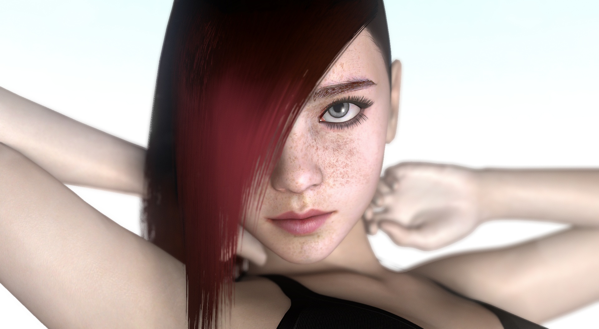 3D सेक्सी लाल बालों वाली किशोरी यथार्थवादी शैली में - Image 4