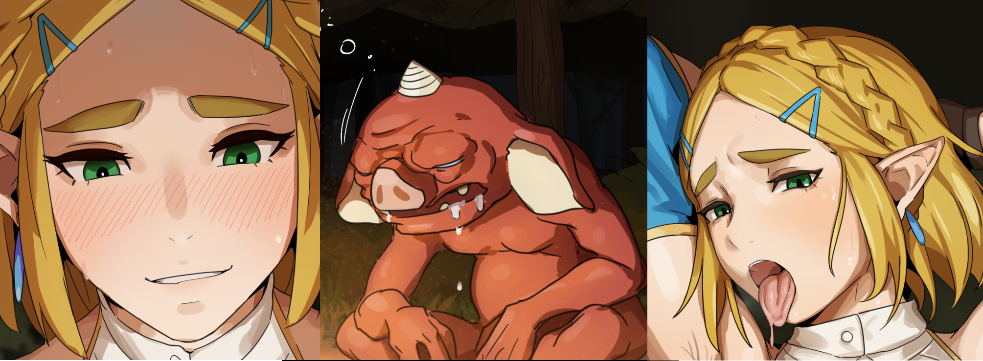 ゼルダ姫のマンコは悪戯なゴブリンに侵犯される