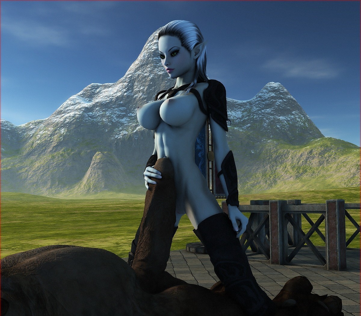 ओग्रे का बड़ा लंड एक सेक्सी फिट एल्फ द्वारा चूसा जाता है - Image 8