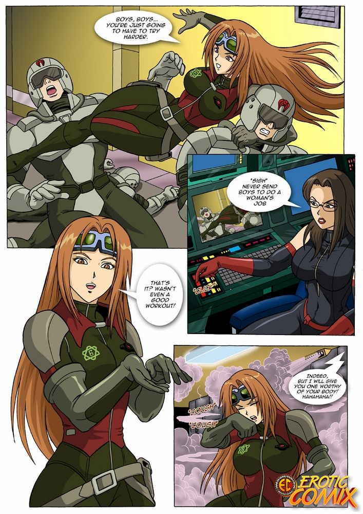 Büschige lesbische Kriegerin fickt gefesselte Feindin mit Umschnalldildo - Image 2