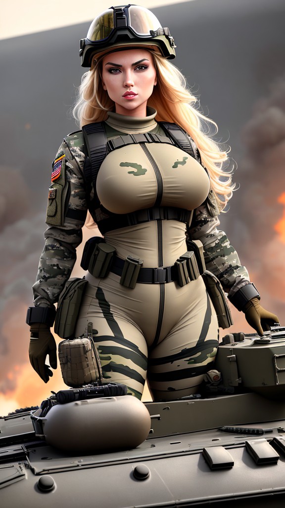 Blonde military babes dominate battlefield