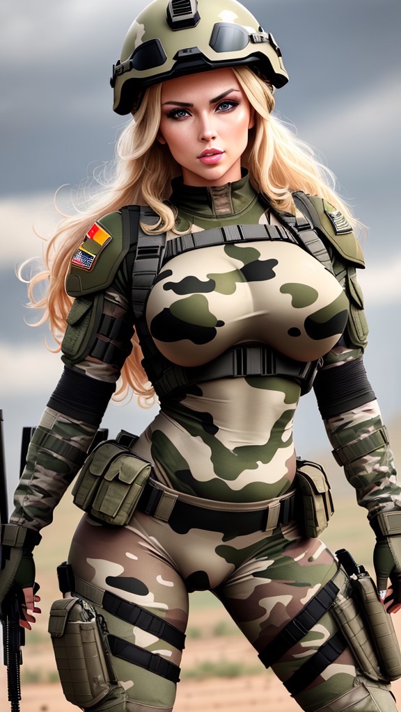 金髪の軍隊美女が戦場を支配する - Image 6