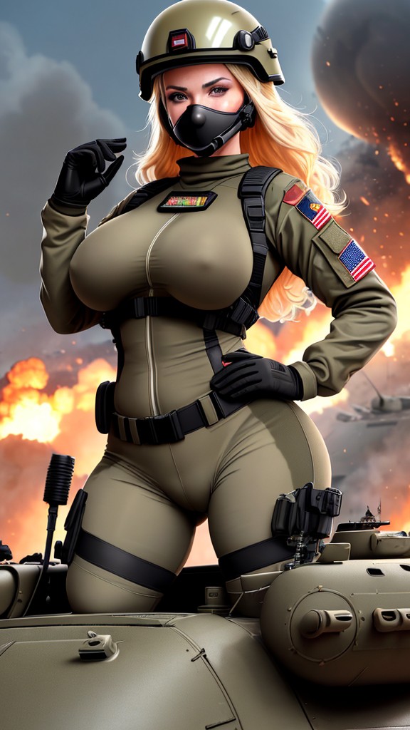 金髪の軍隊美女が戦場を支配する - Image 16