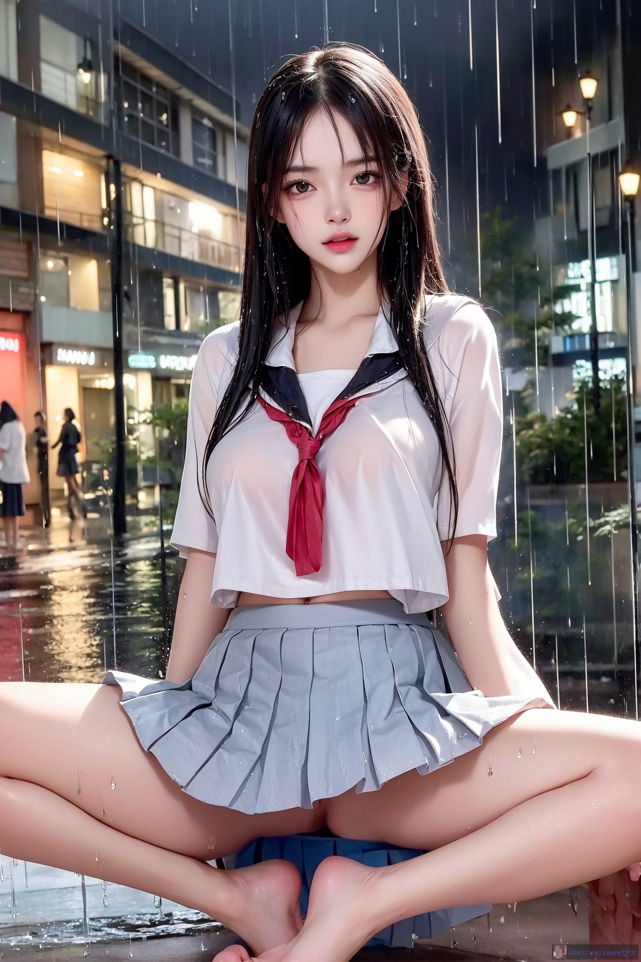 Verführung durch nasses japanisches schulmädchen-t-shirt