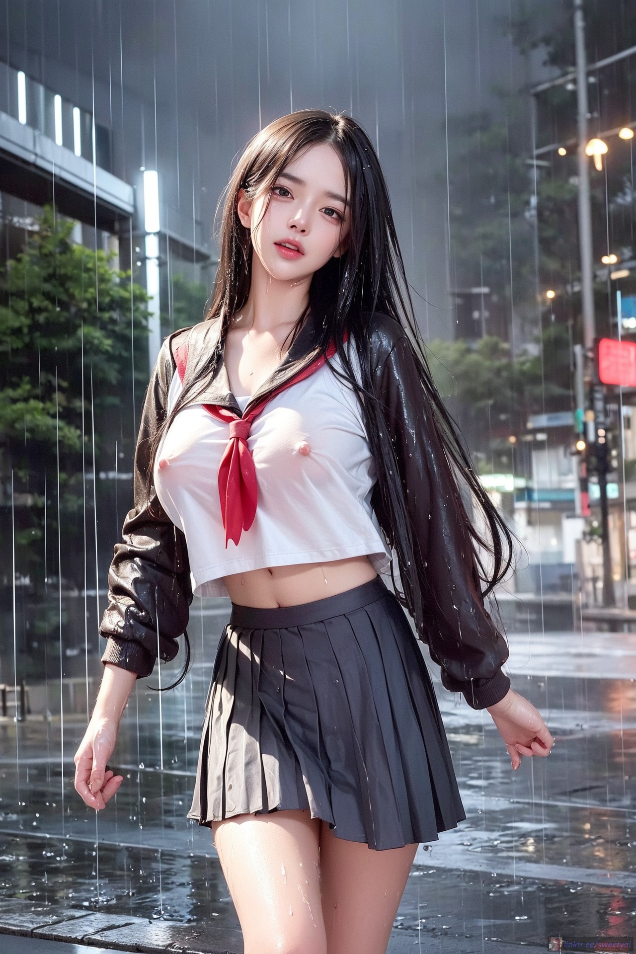 Соблазн мокрой футболкой японской школьницы - Image 2