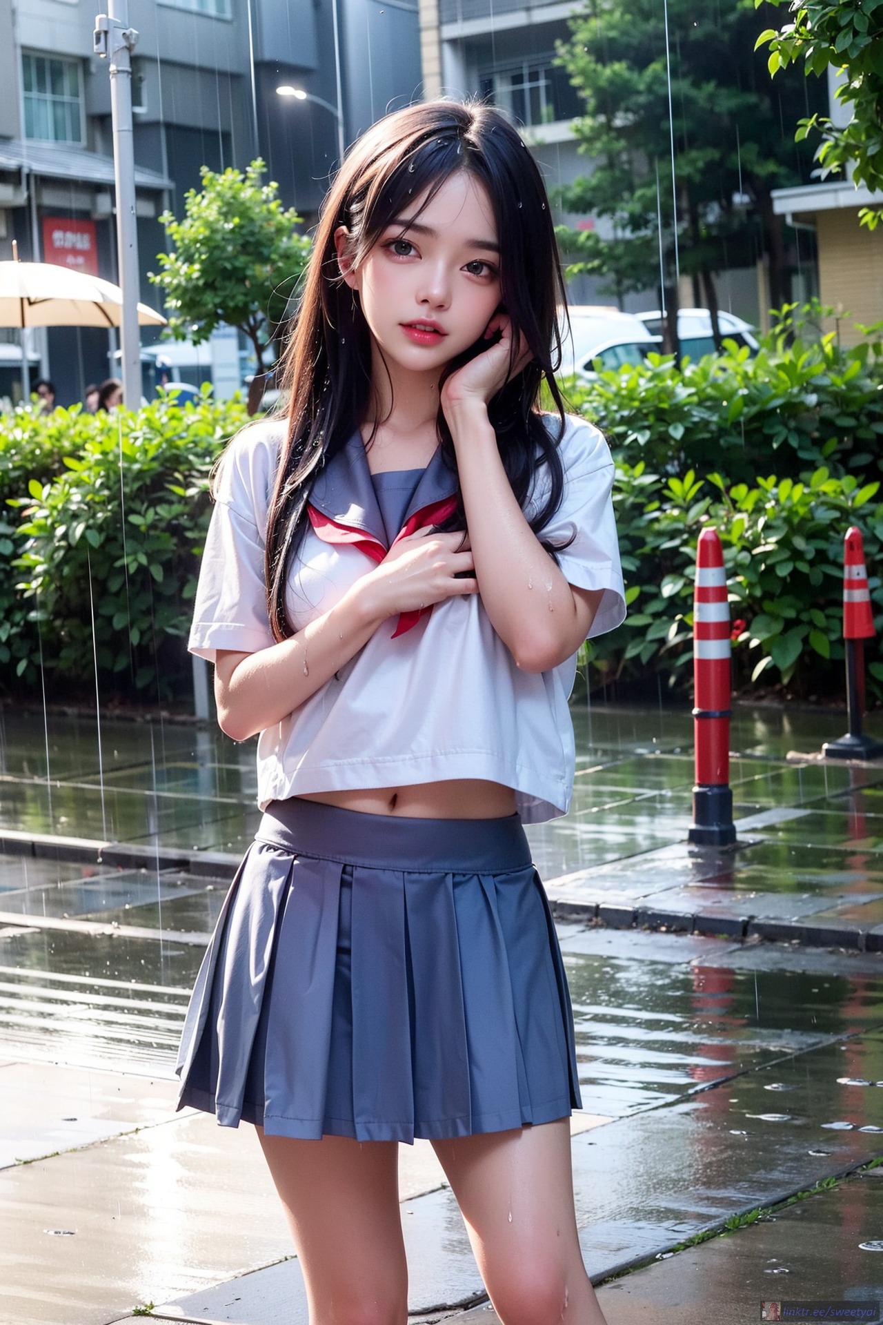 Соблазн мокрой футболкой японской школьницы - Image 4